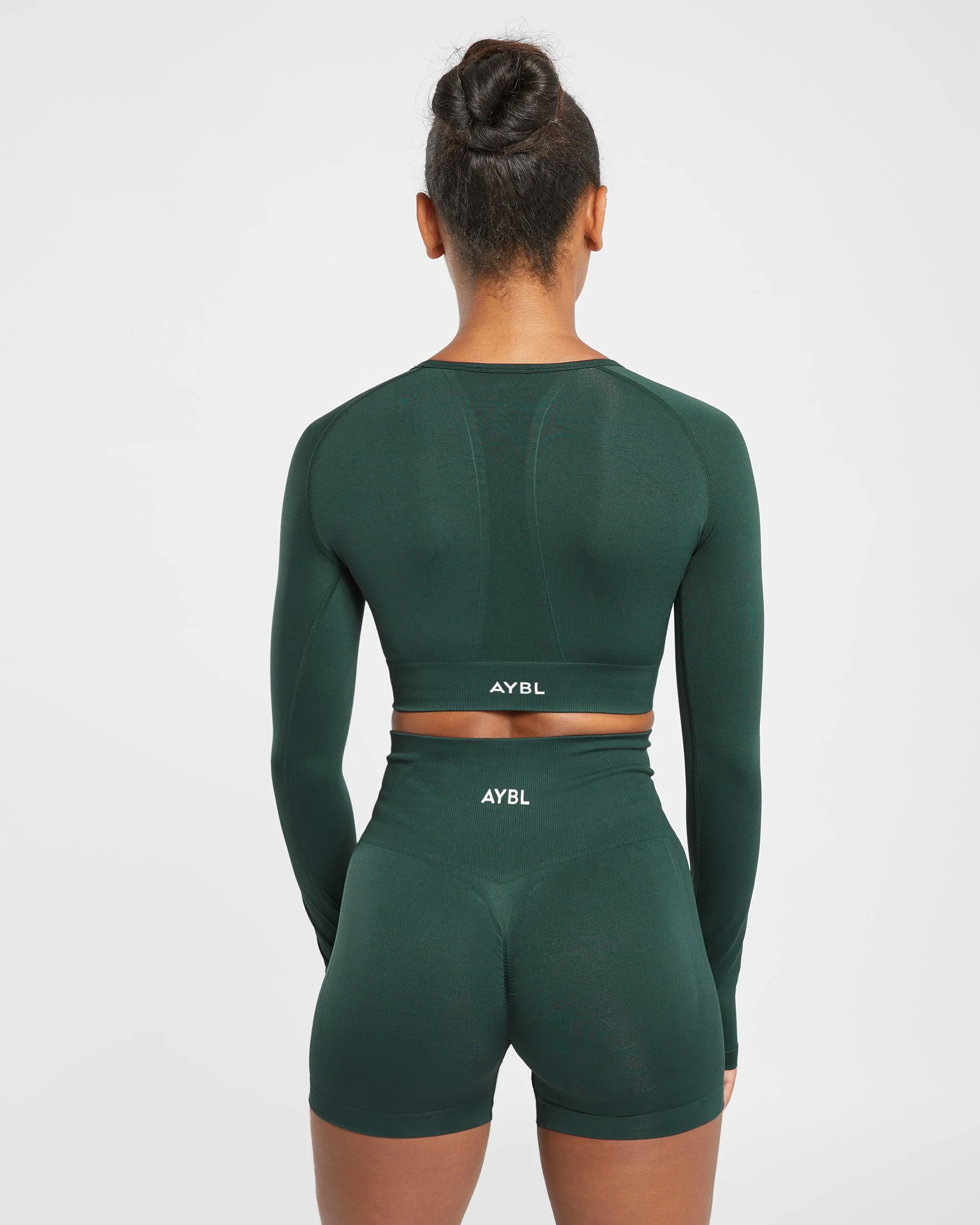 Empower Seamless Long Sleeve Crop Top - Dark Vert - Image 10