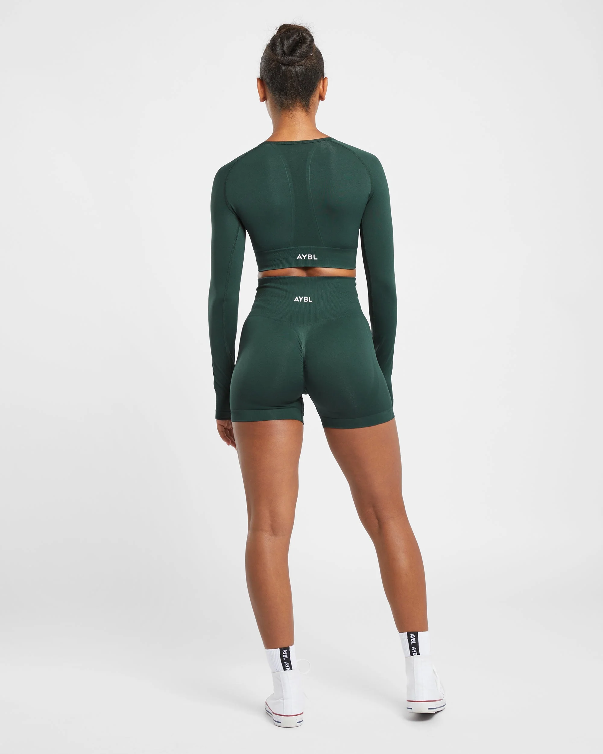 Empower Seamless Long Sleeve Crop Top - Dark Vert - Image 12