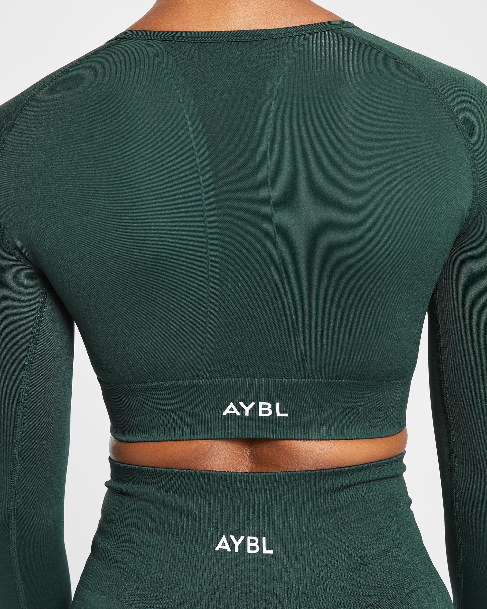 Empower Seamless Long Sleeve Crop Top - Dark Vert - Image 14