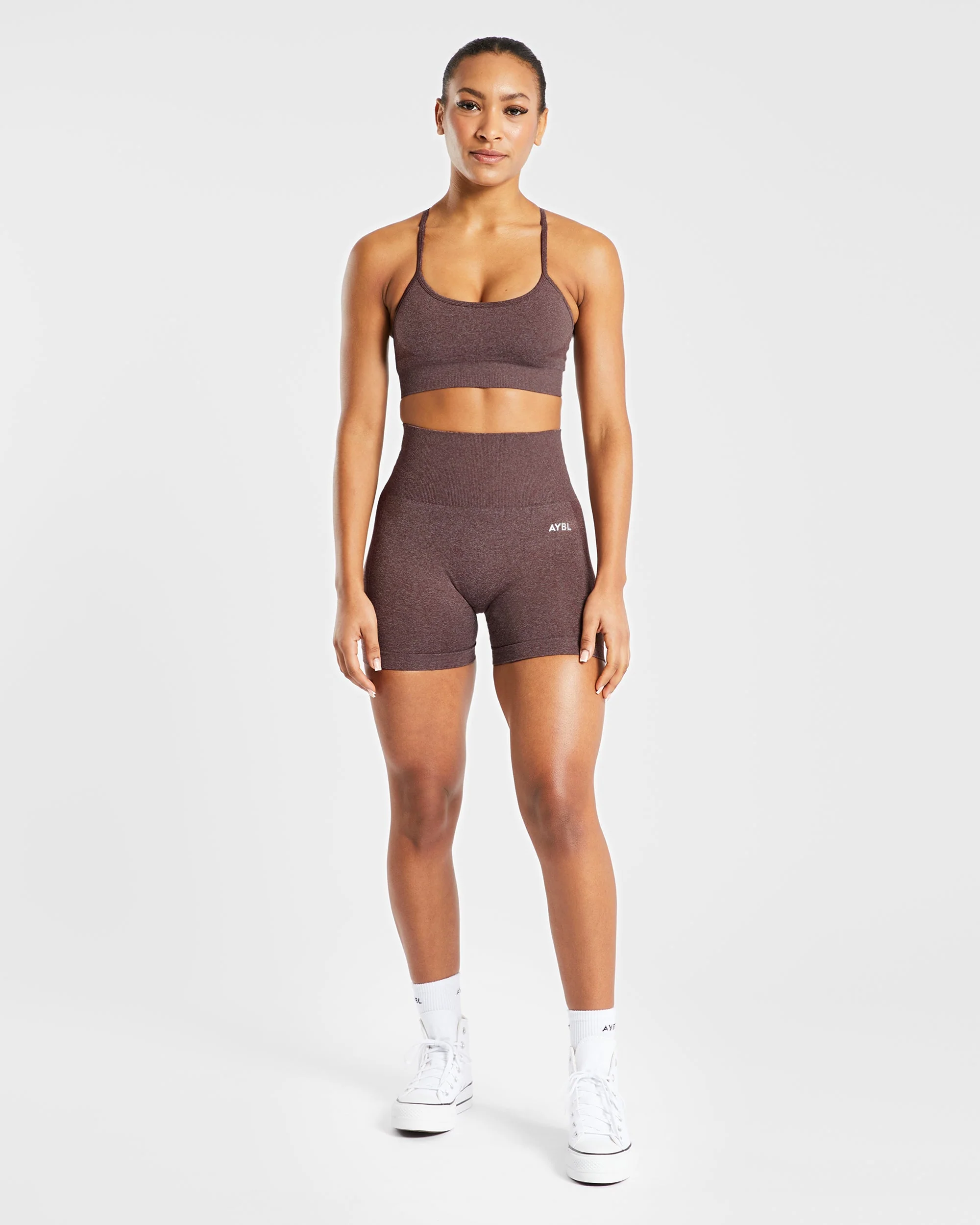 Empower Seamless Shorts - Marron Marl - Image 3