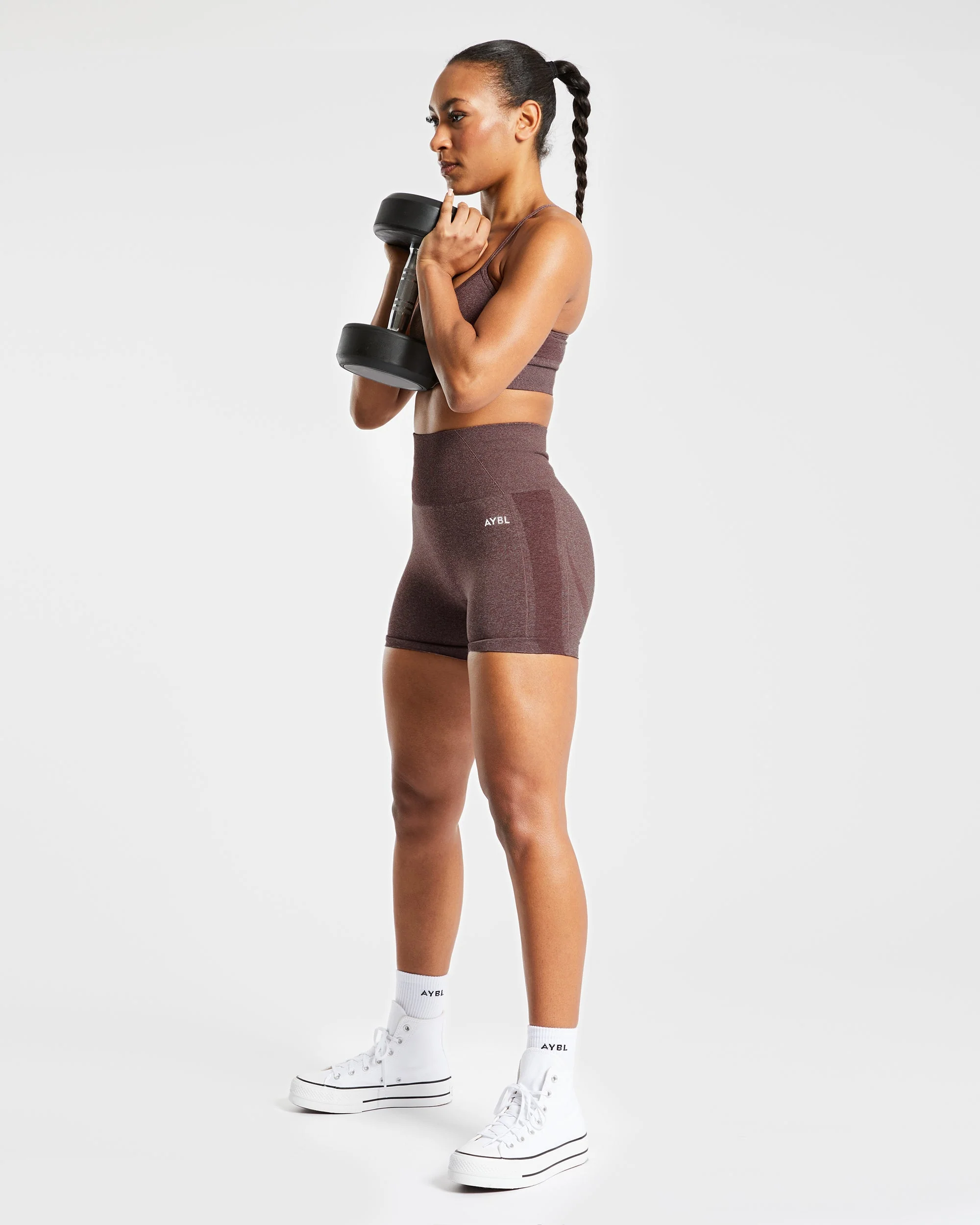 Empower Seamless Shorts - Marron Marl - Image 7