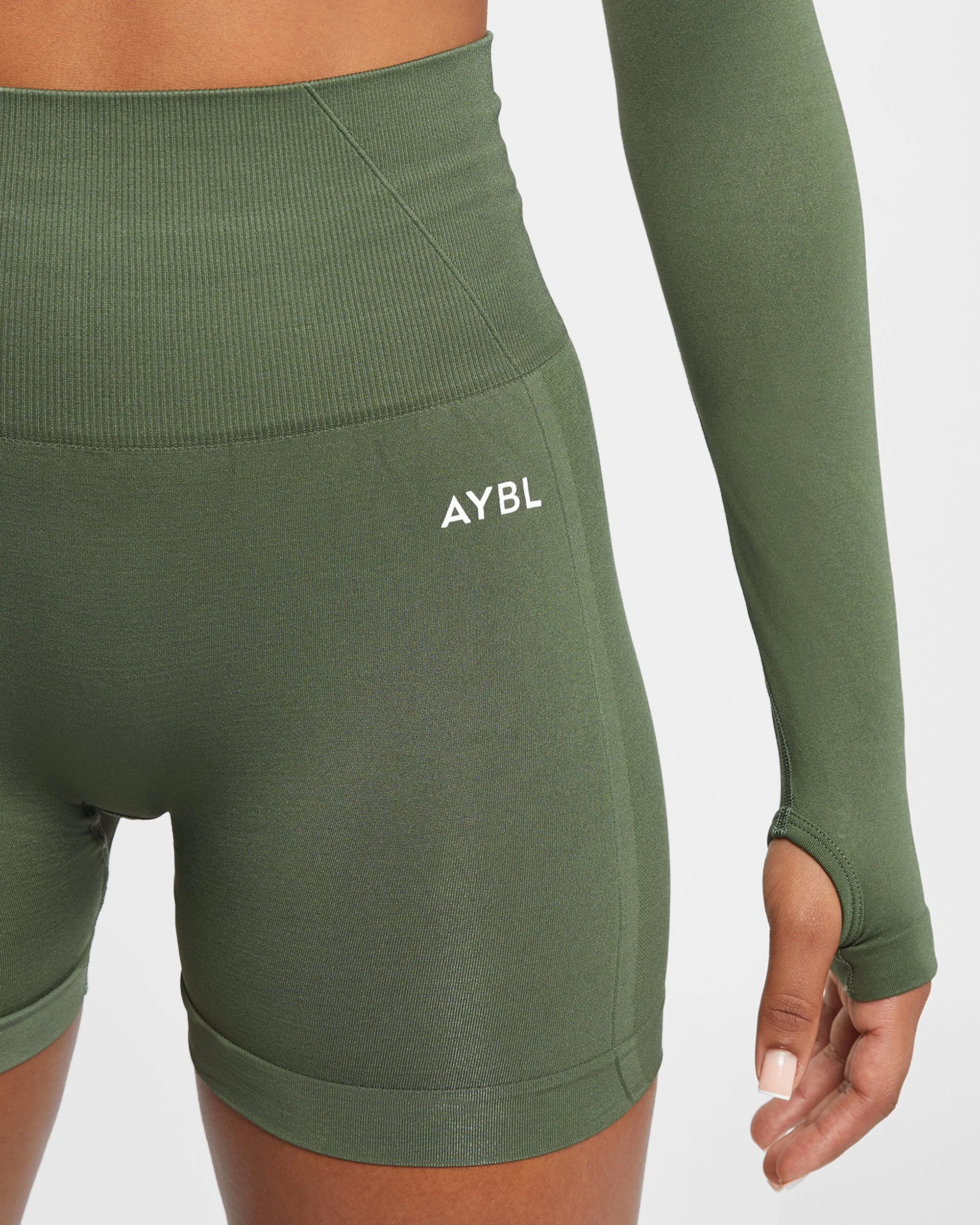 Empower Seamless Shorts - Khaki Vert - Image 5