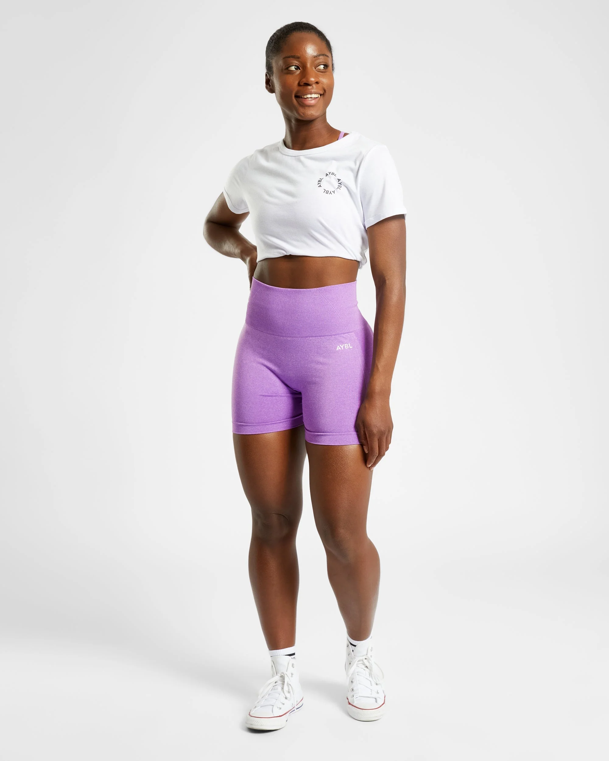 Empower Seamless Shorts - Violet Marl - Image 8