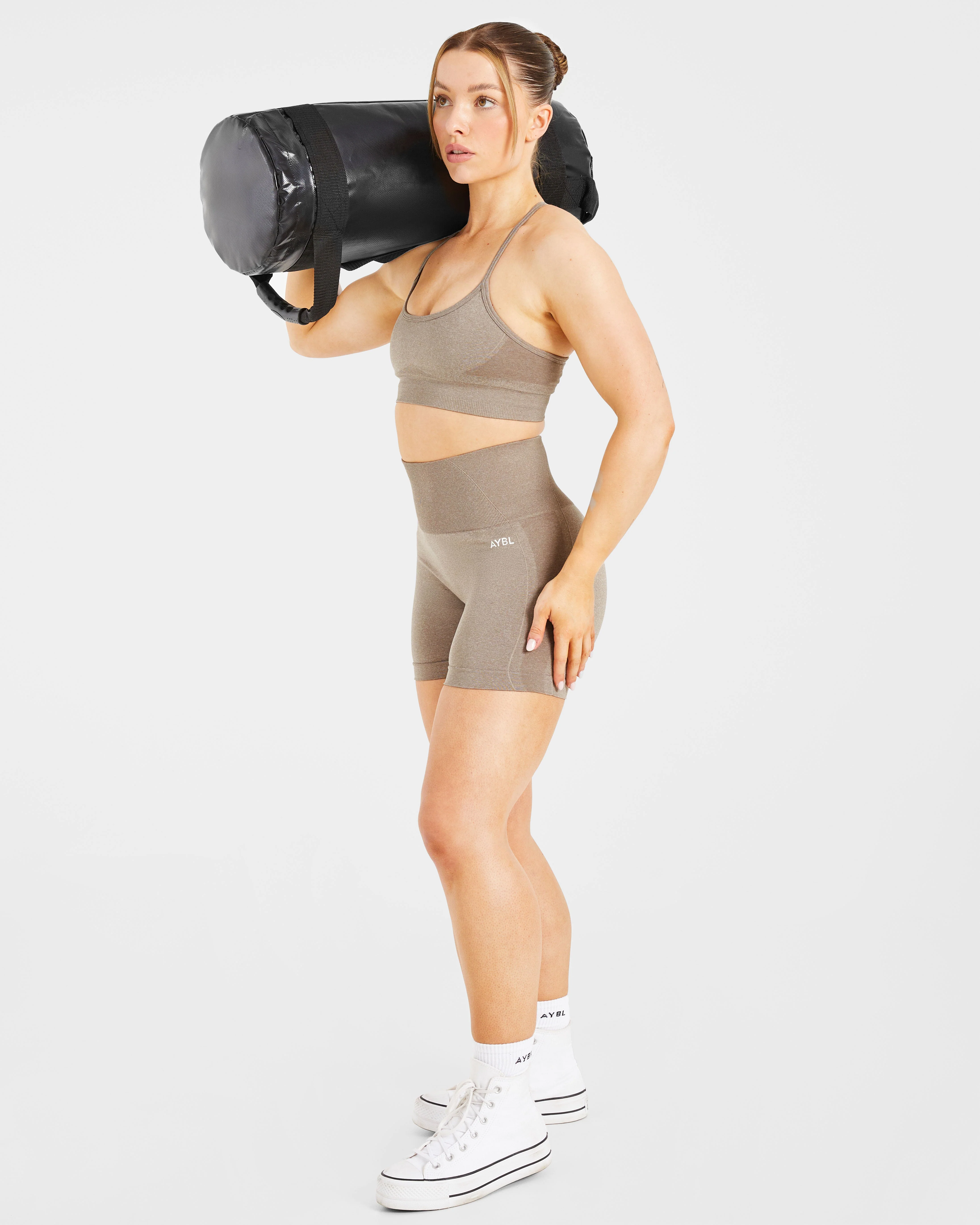 Empower Seamless Shorts - Taupe Marl - Image 7