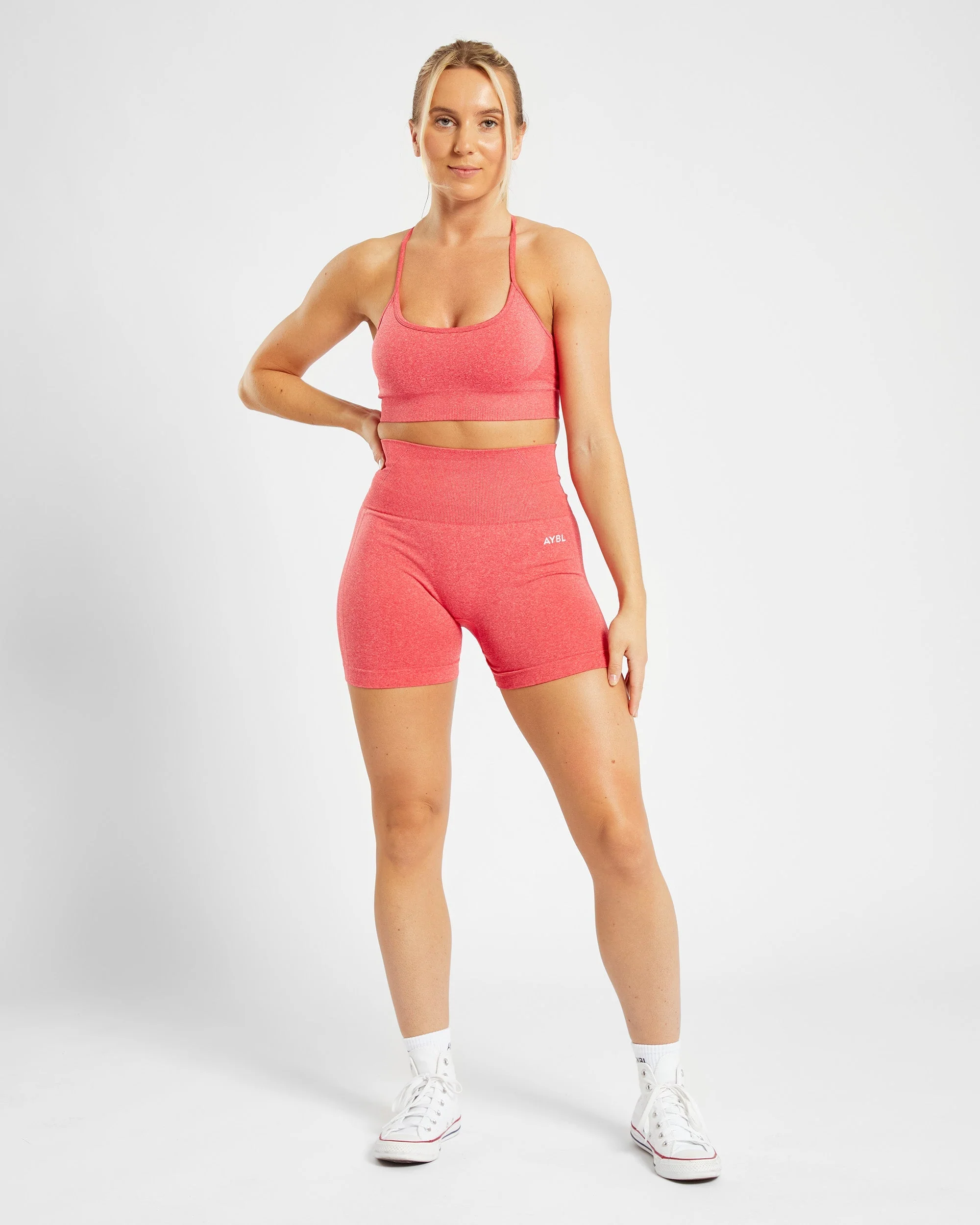 Empower Seamless Sports Bra - Coral Rouge Marl - Image 3