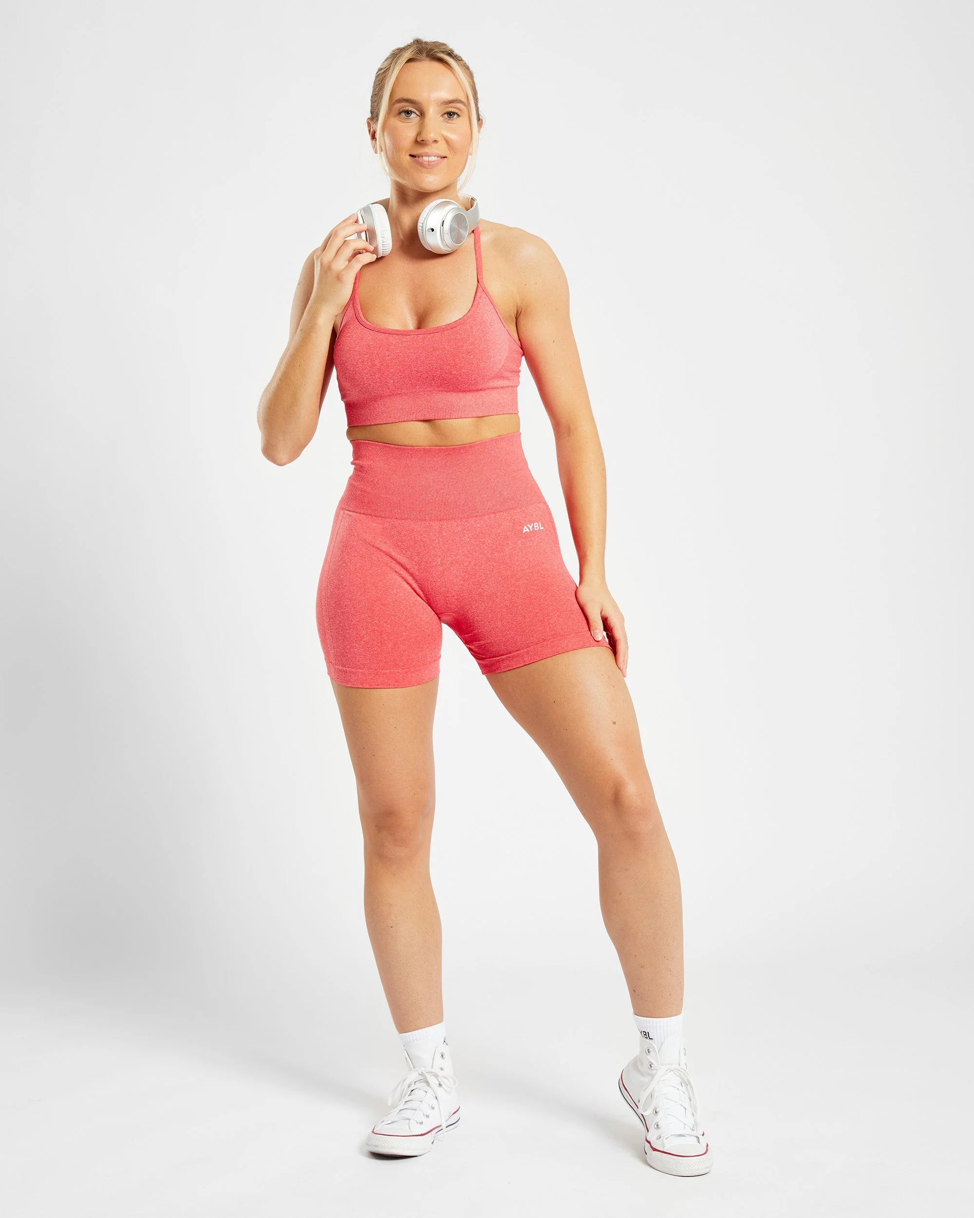 Empower Seamless Sports Bra - Coral Rouge Marl - Image 8