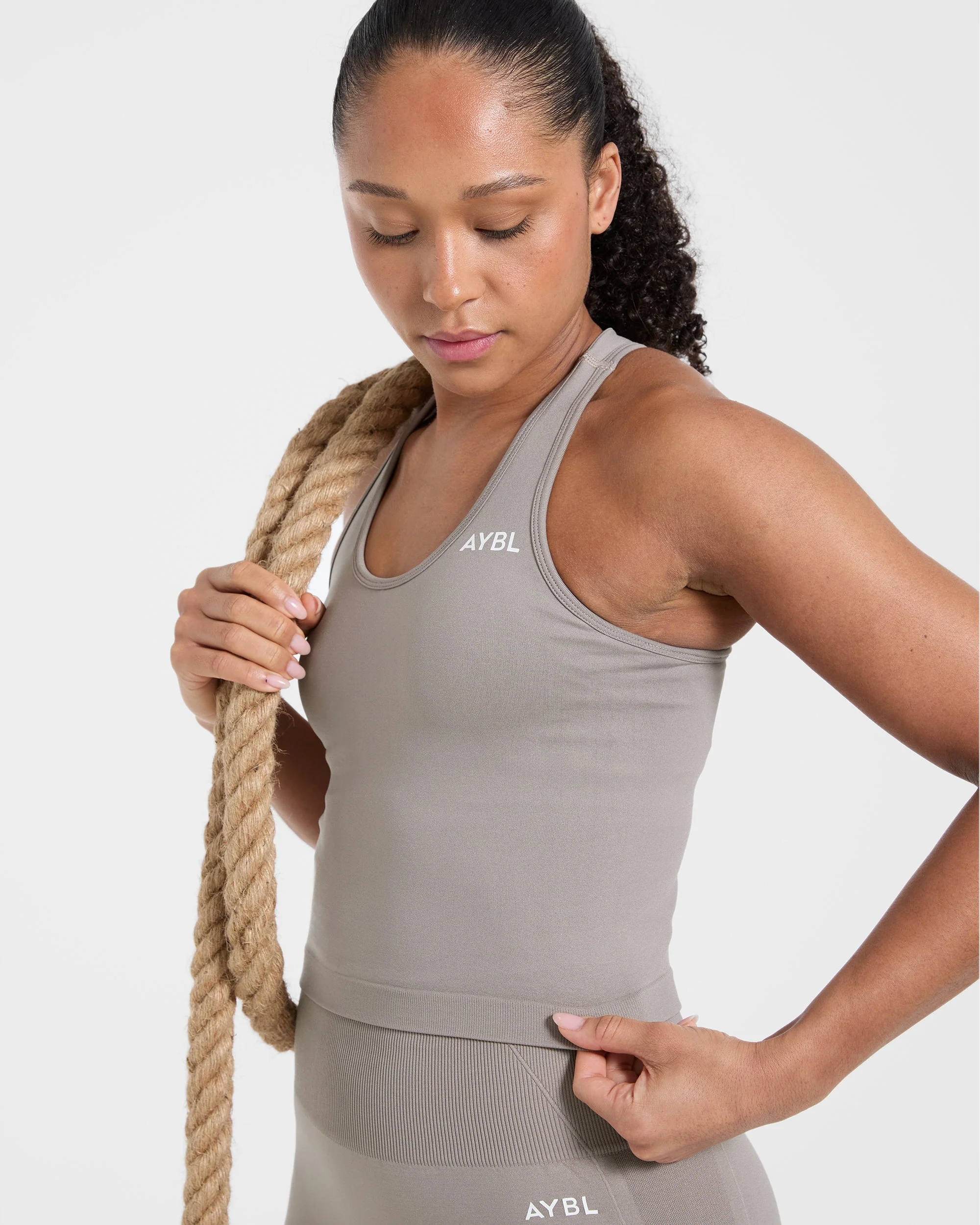 Empower Seamless Tank Top - Taupe - Image 7