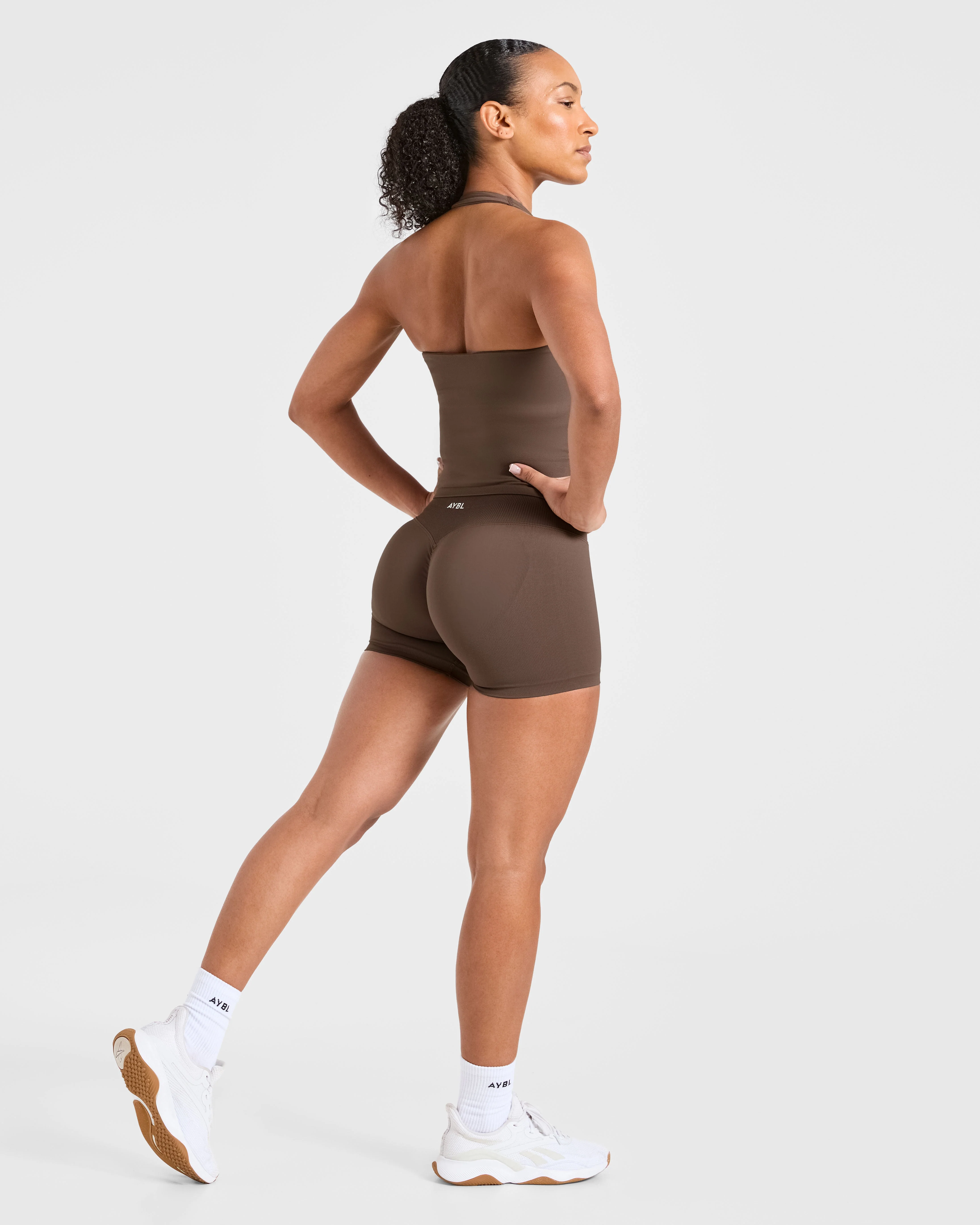 Enhance Seamless Halterneck Top - Marron - Image 4