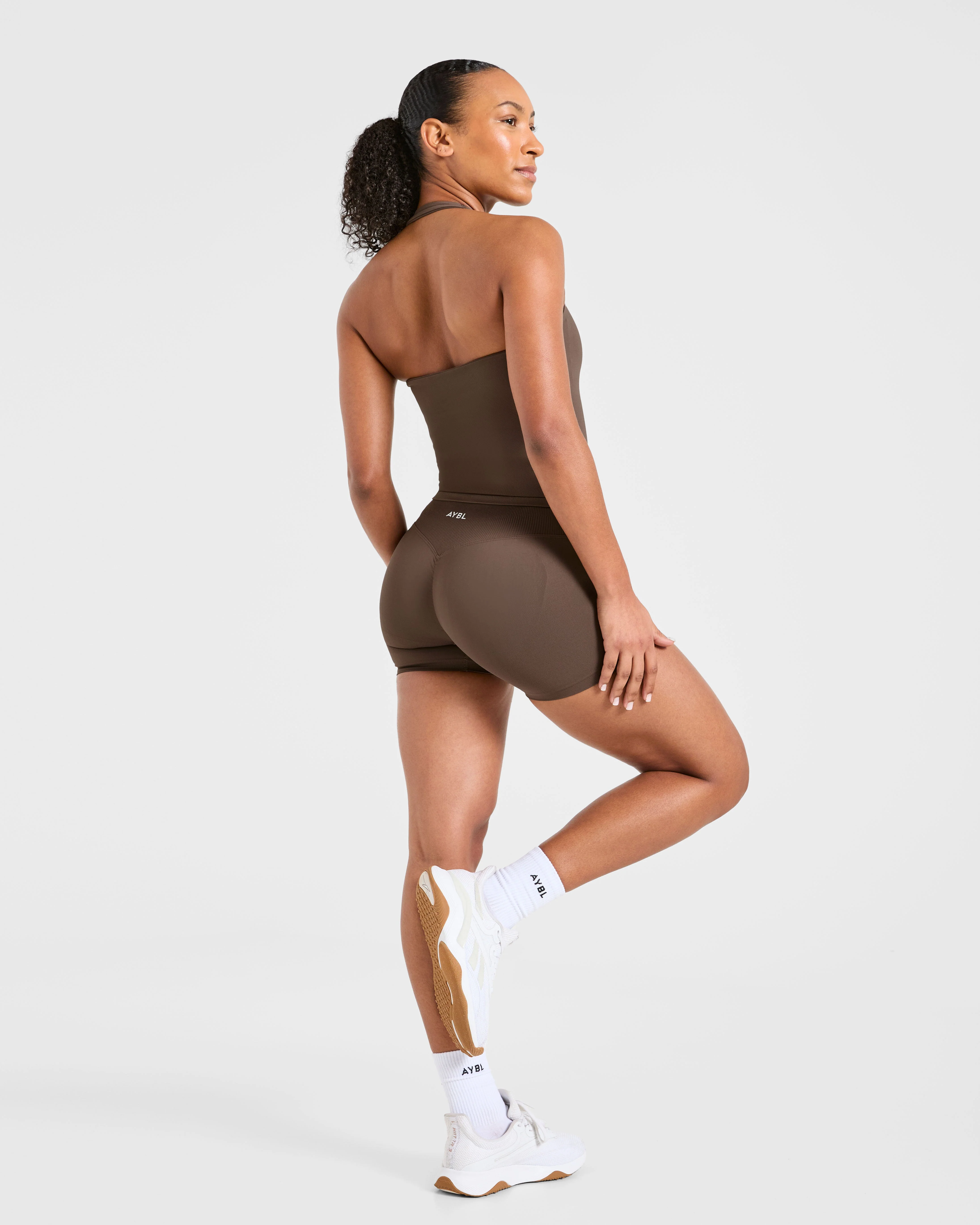 Enhance Seamless Halterneck Top - Marron - Image 8