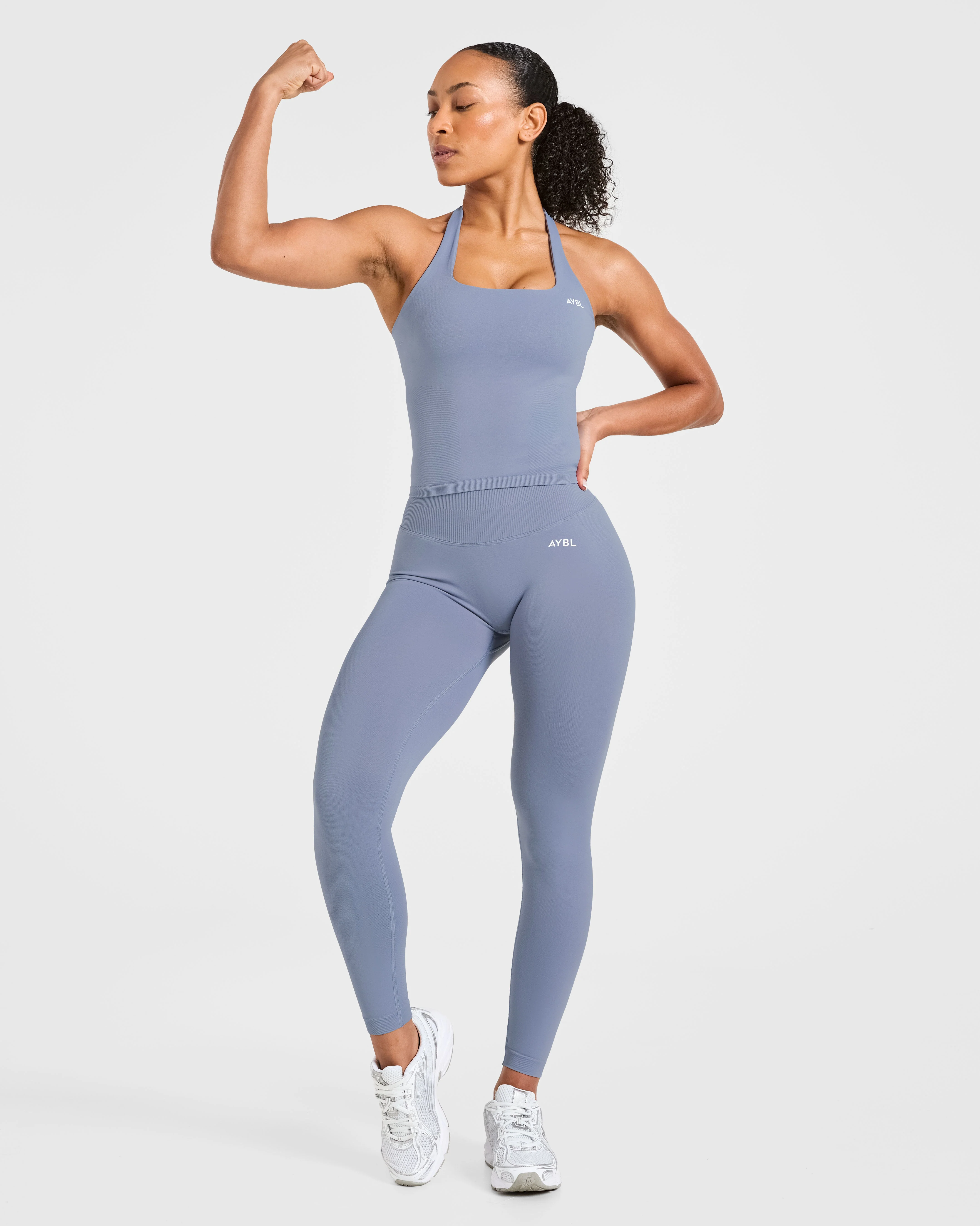 Enhance Seamless Halterneck Top - Slate Bleu - Image 7
