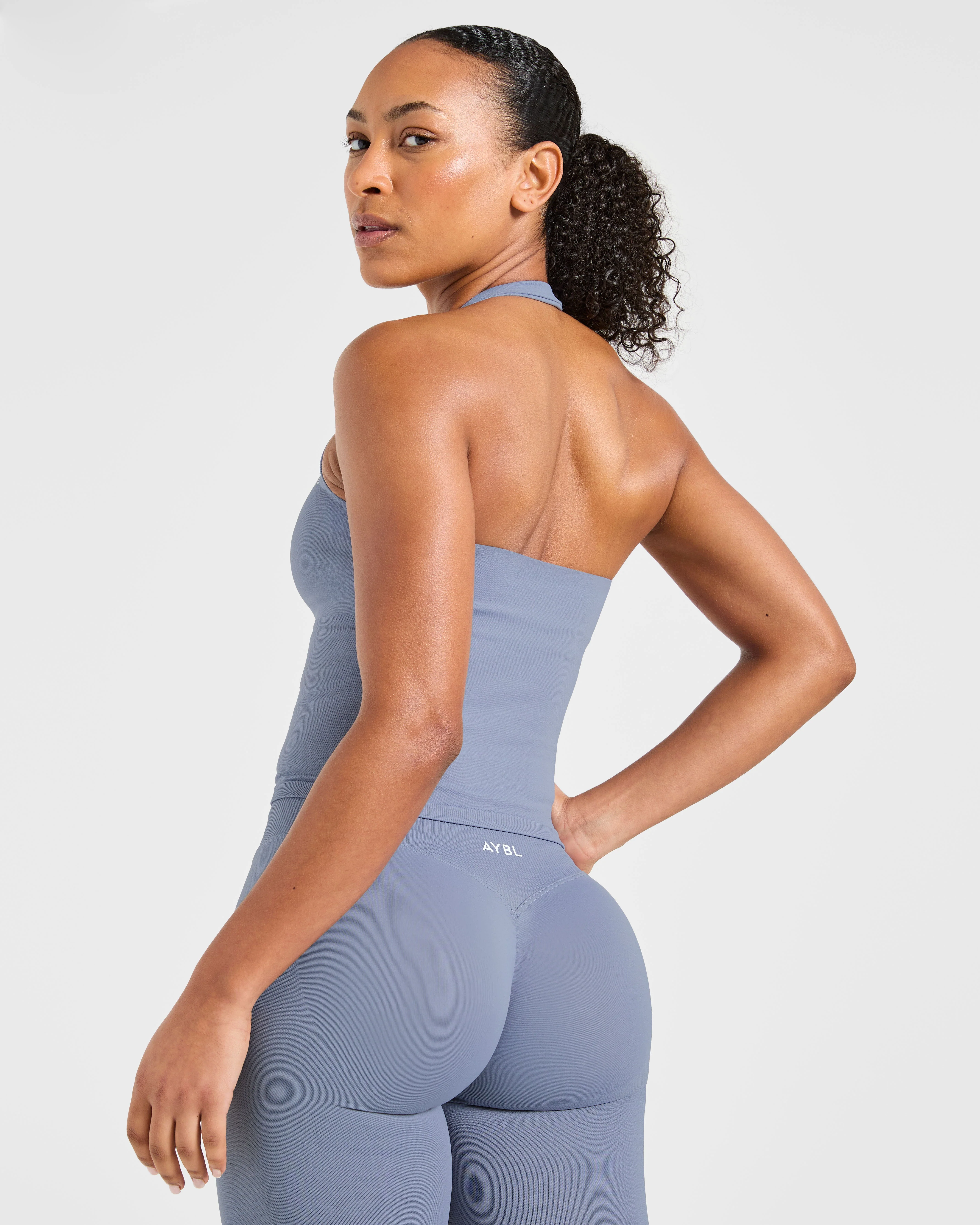 Enhance Seamless Halterneck Top - Slate Bleu - Image 8