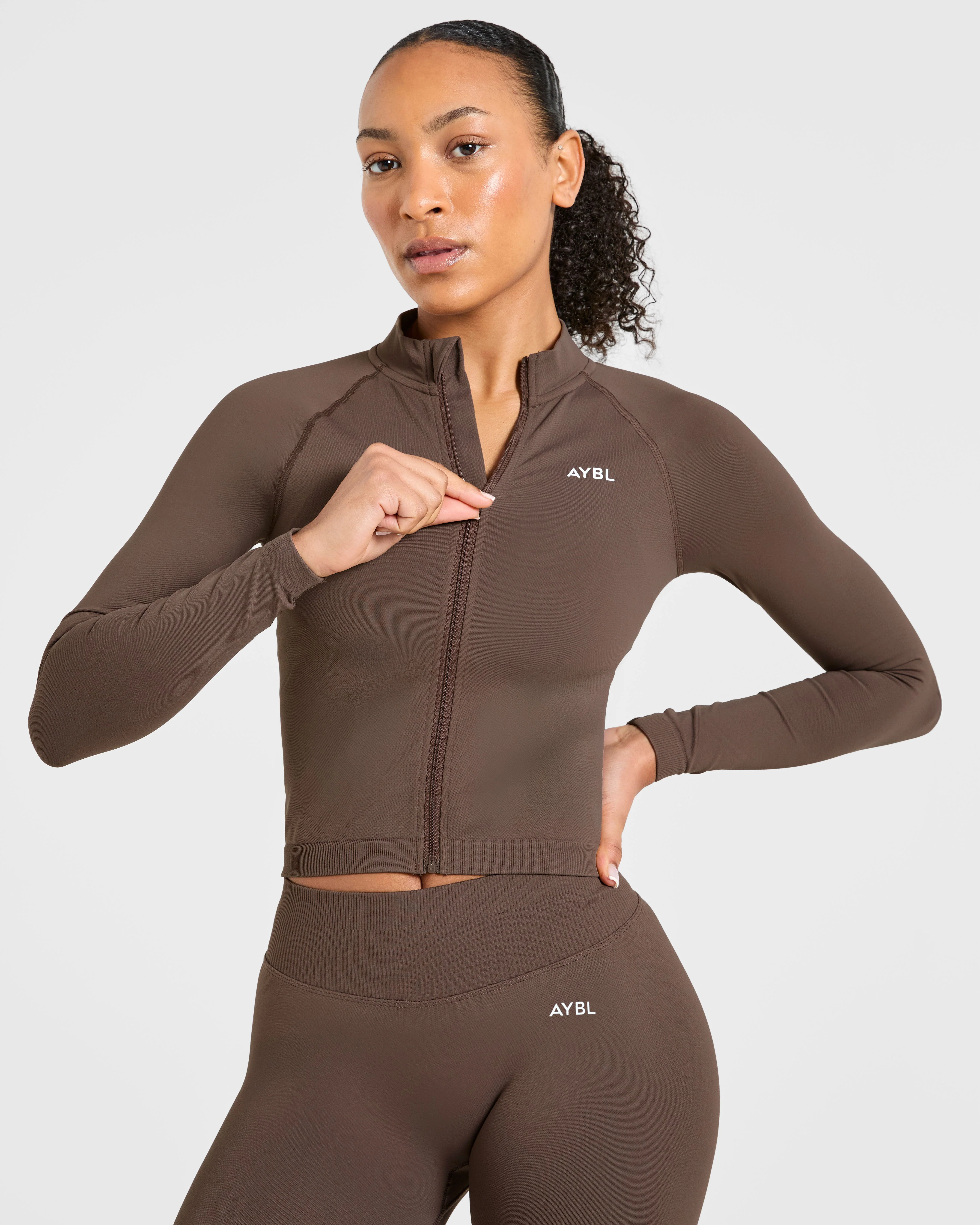 Enhance Seamless Jacket - Marron - Image 8