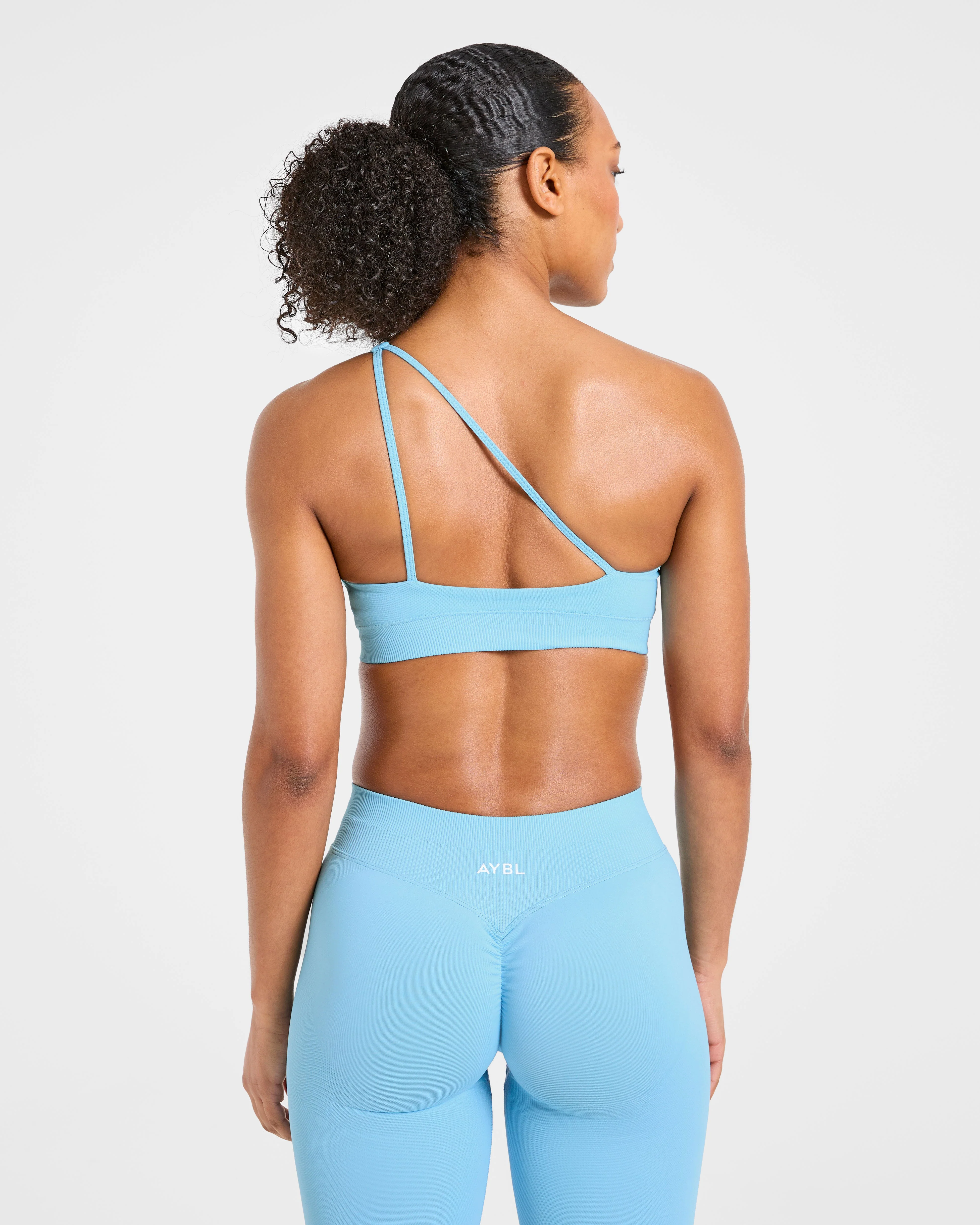 Enhance Seamless One Shoulder Sports Bra - Powder Bleu - Image 2