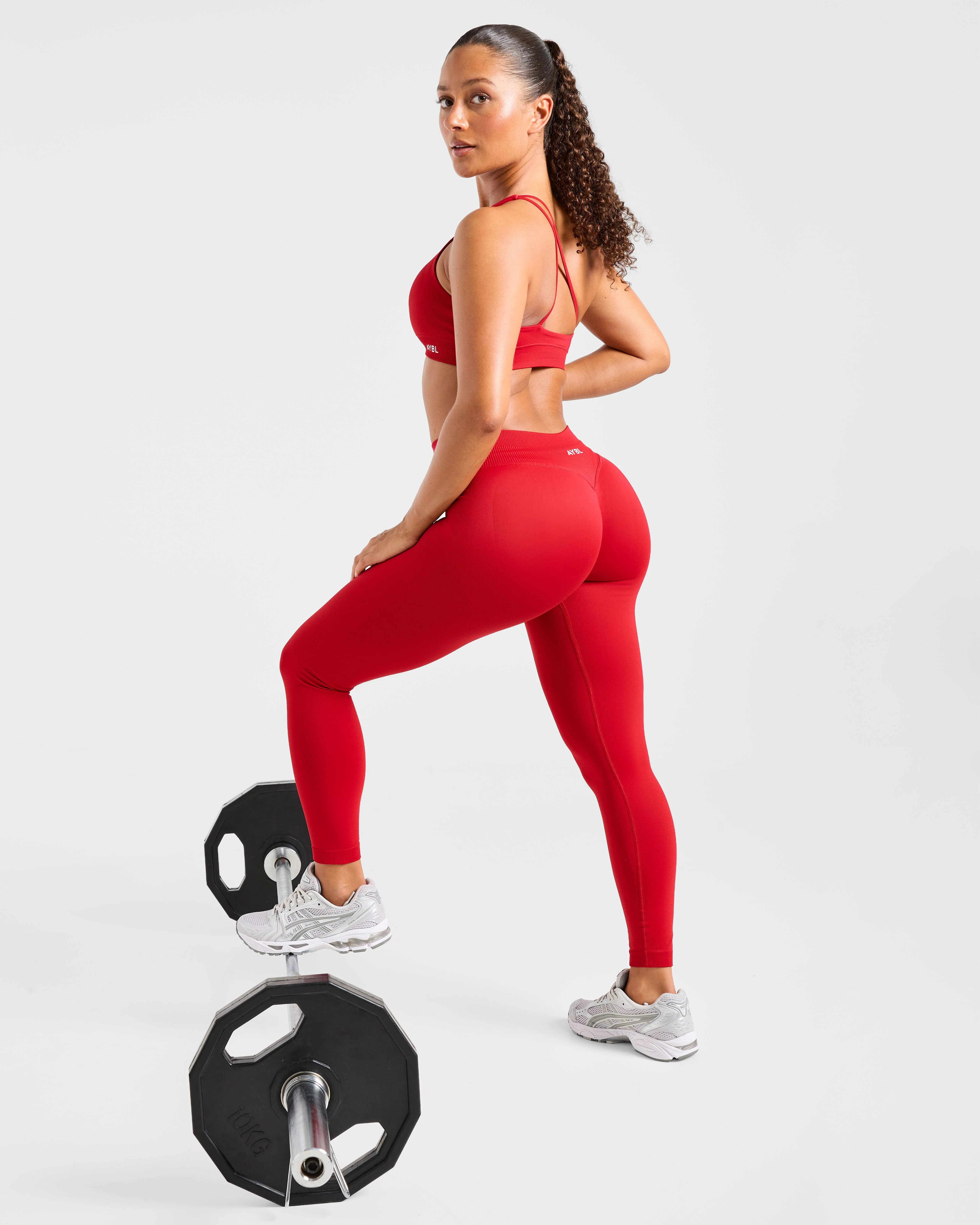 Enhance Seamless One Shoulder Sports Bra - Rouge - Image 8