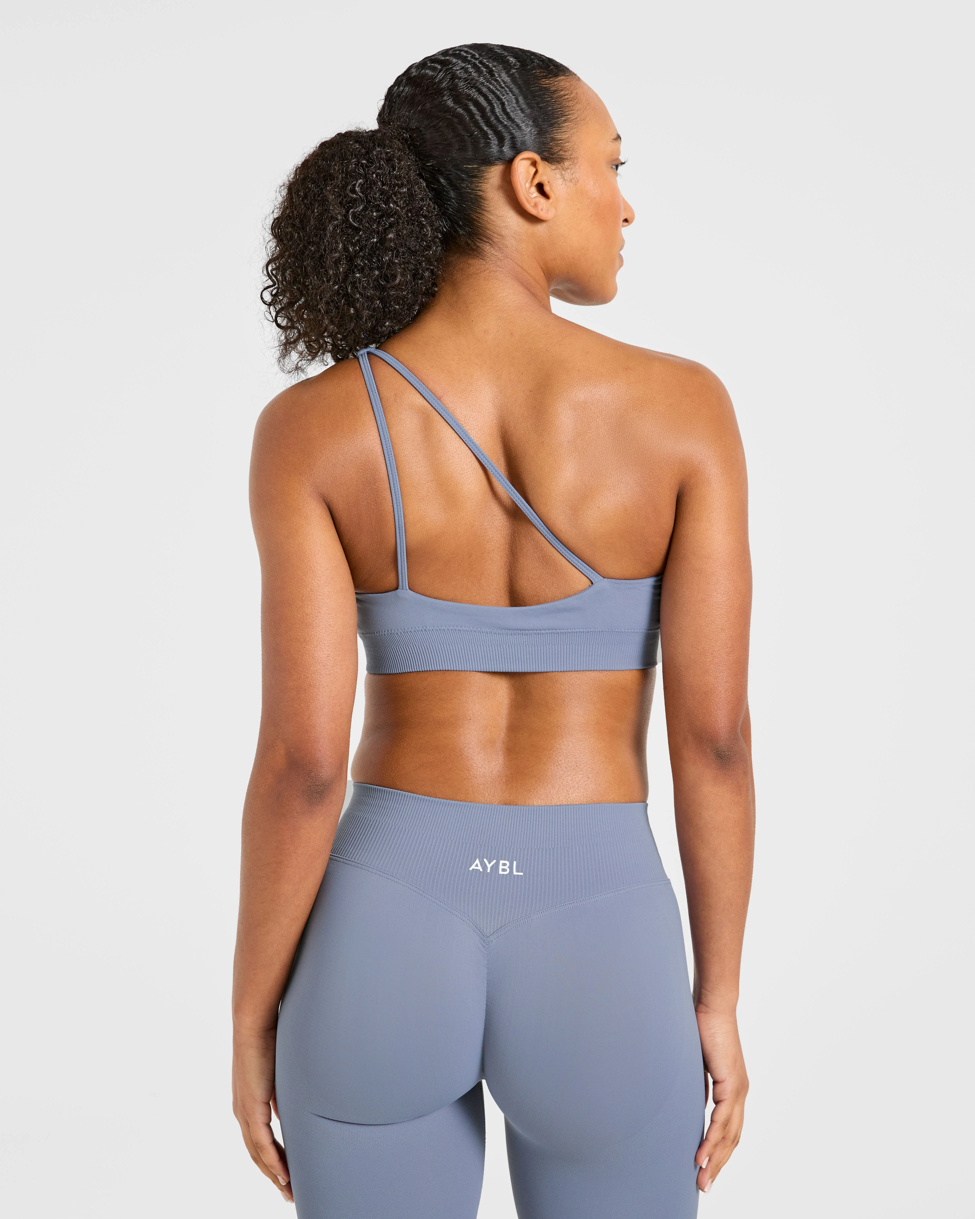 Enhance Seamless One Shoulder Sports Bra - Slate Bleu - Image 2