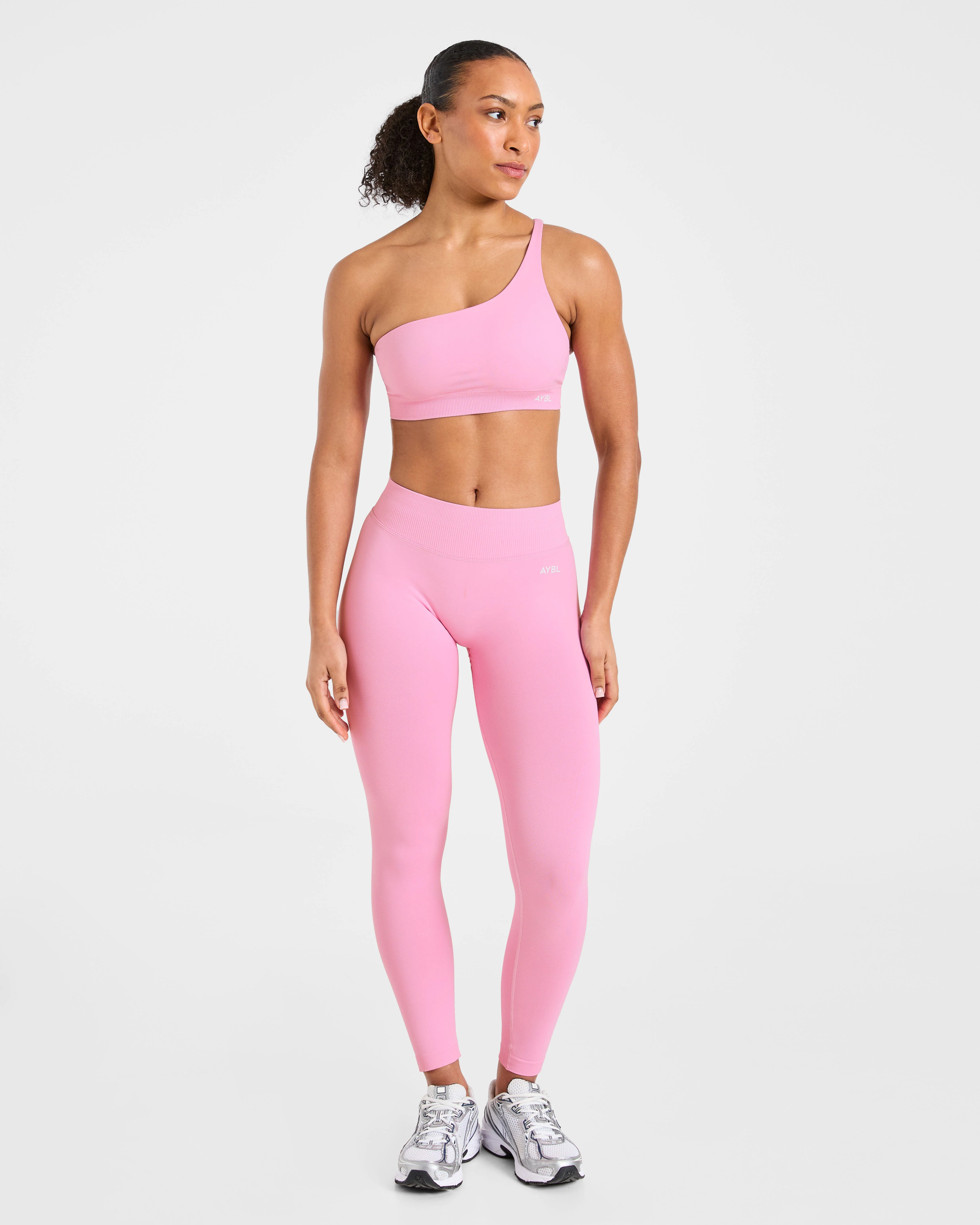 Enhance Seamless One Shoulder Sports Bra - Sugar Rose - Image 3