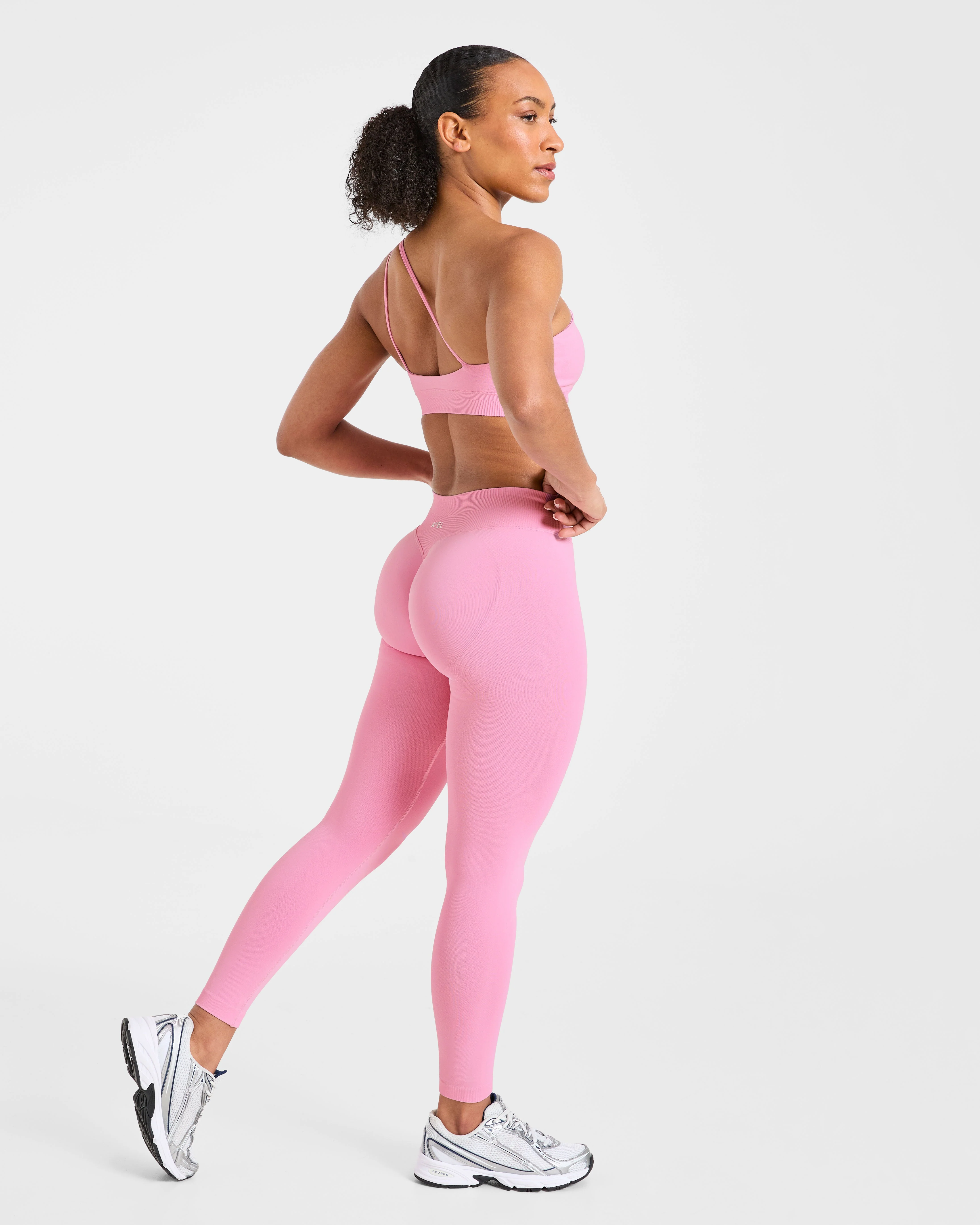 Enhance Seamless One Shoulder Sports Bra - Sugar Rose - Image 4