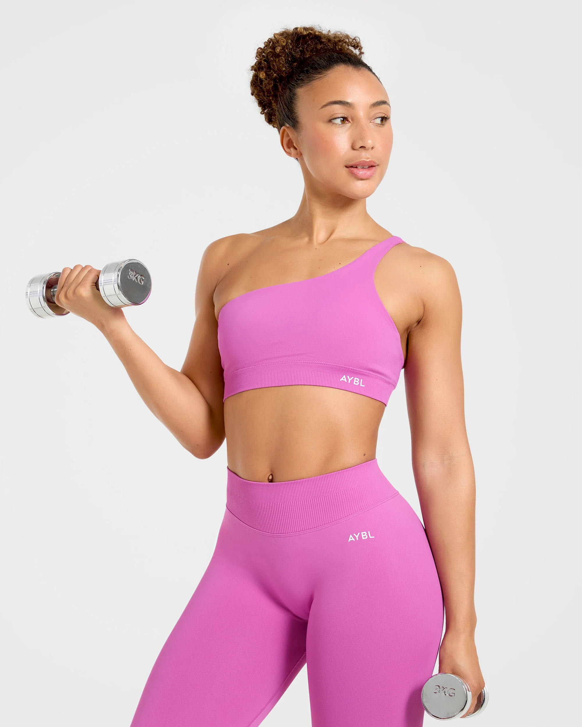 Enhance Seamless One Shoulder Sports Bra - Summer Violet - Image 7