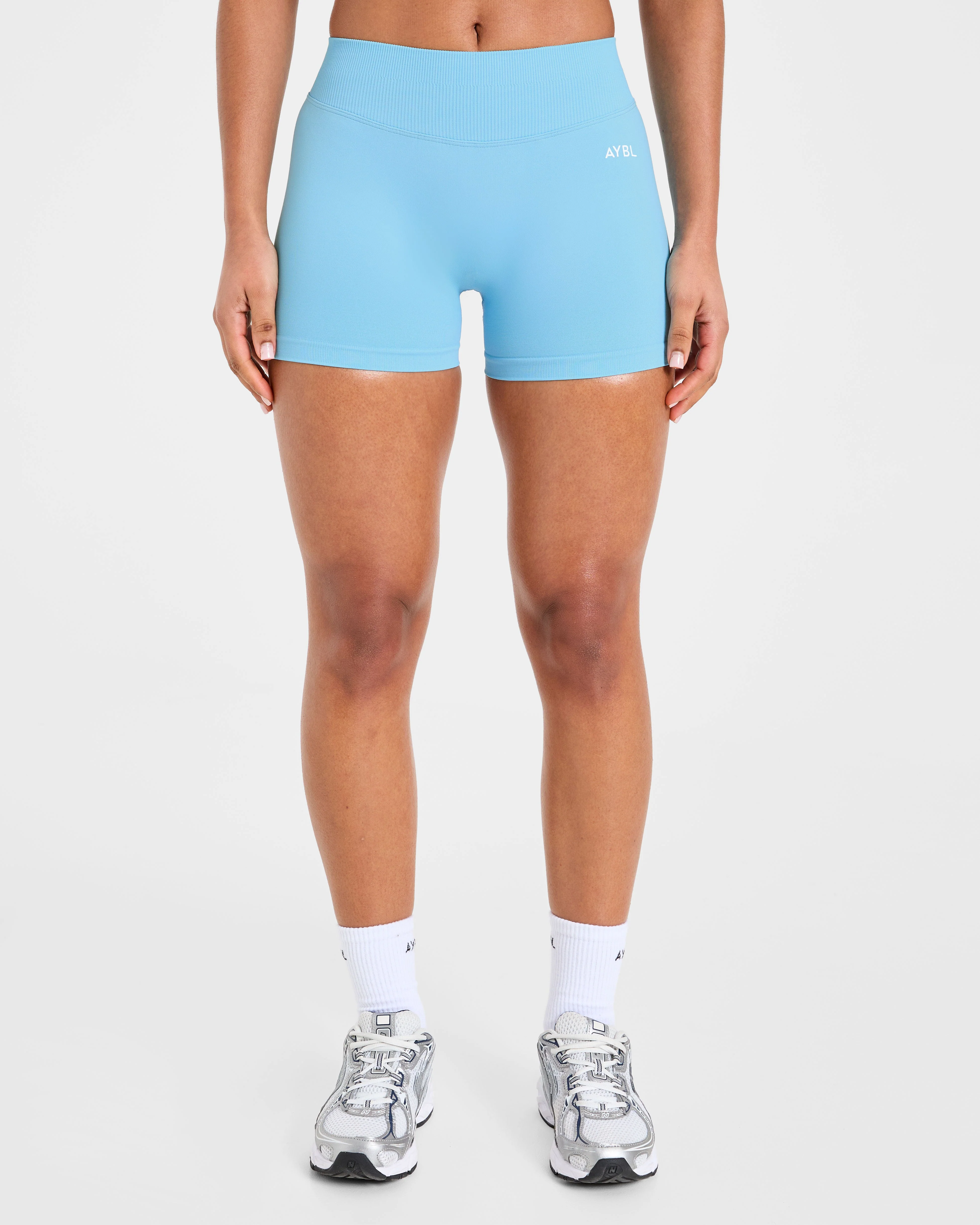 Enhance Seamless Shorts | 3.5" - Powder Bleu - Image 2