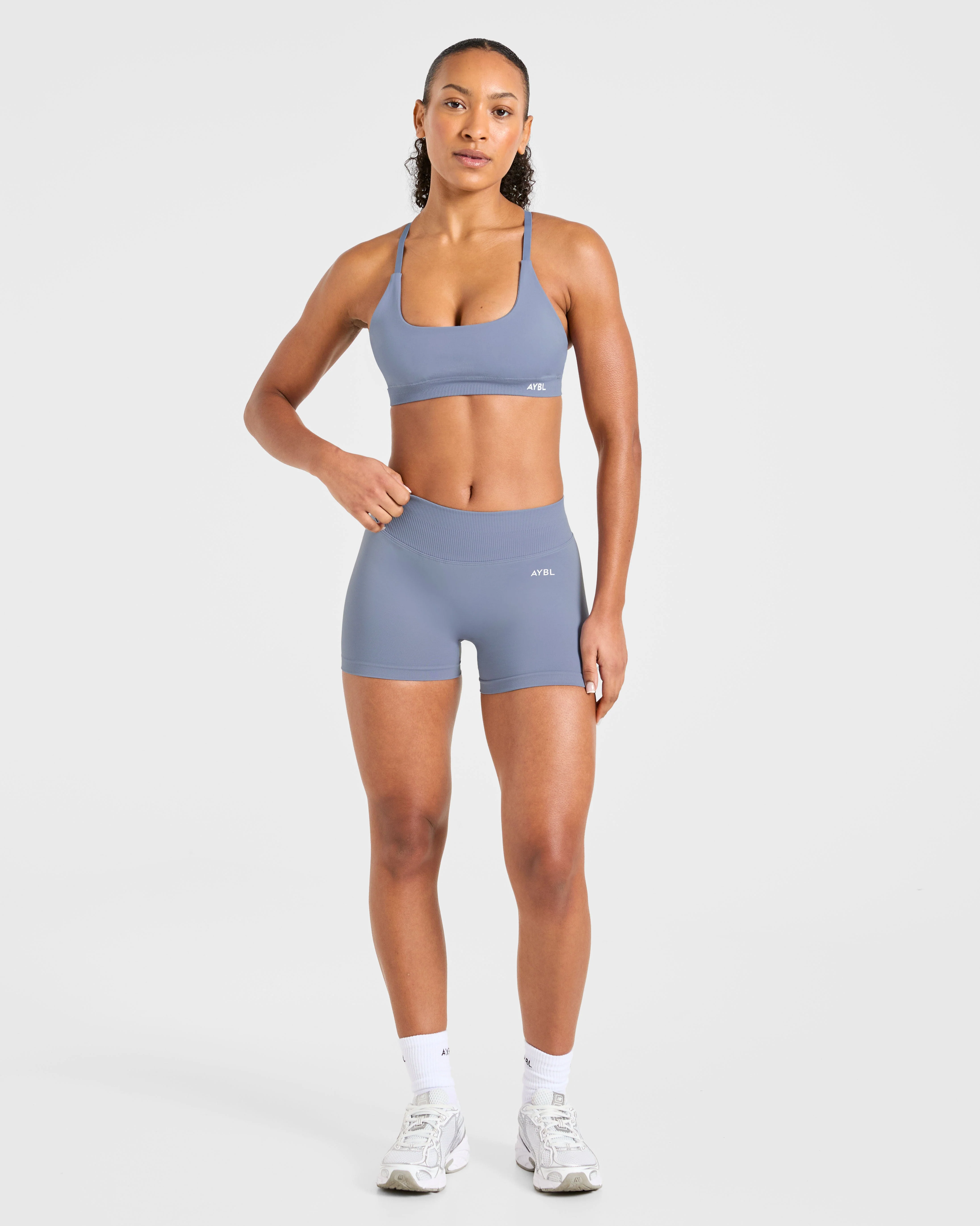 Enhance Seamless Shorts | 3.5" - Slate Bleu - Image 3