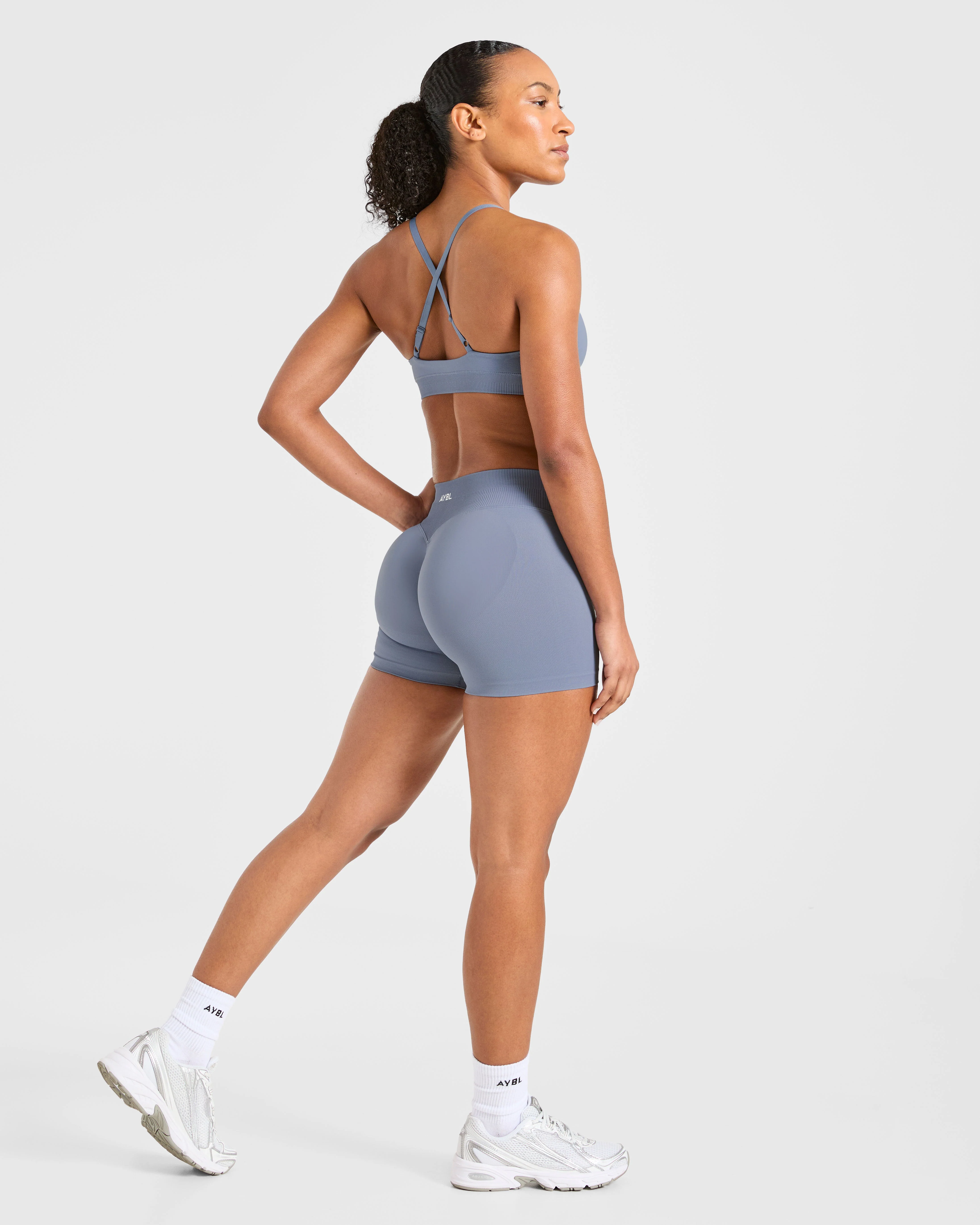 Enhance Seamless Shorts | 3.5" - Slate Bleu - Image 4