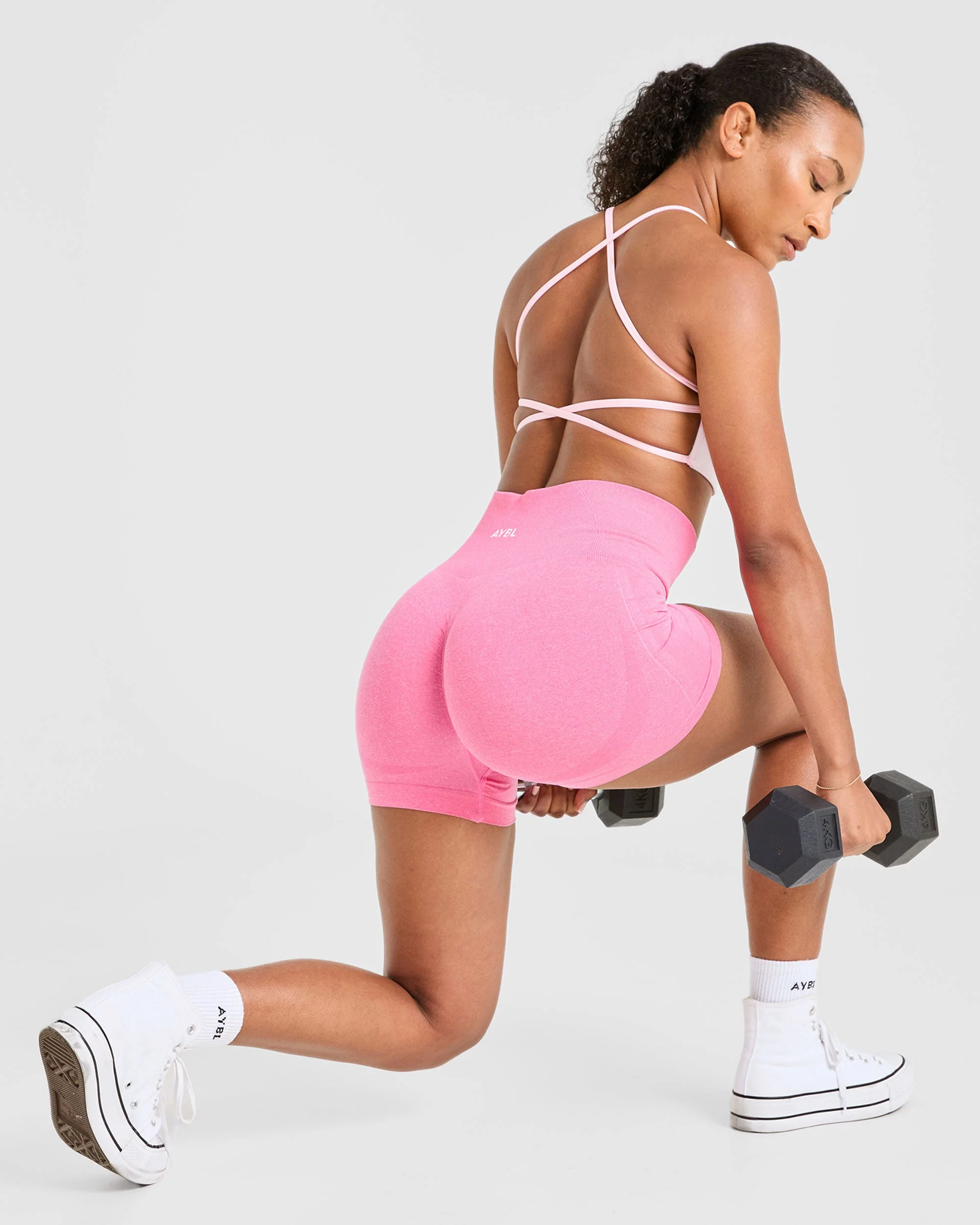 Essential Crossback Sports Bra - Baby Pink - Image 7