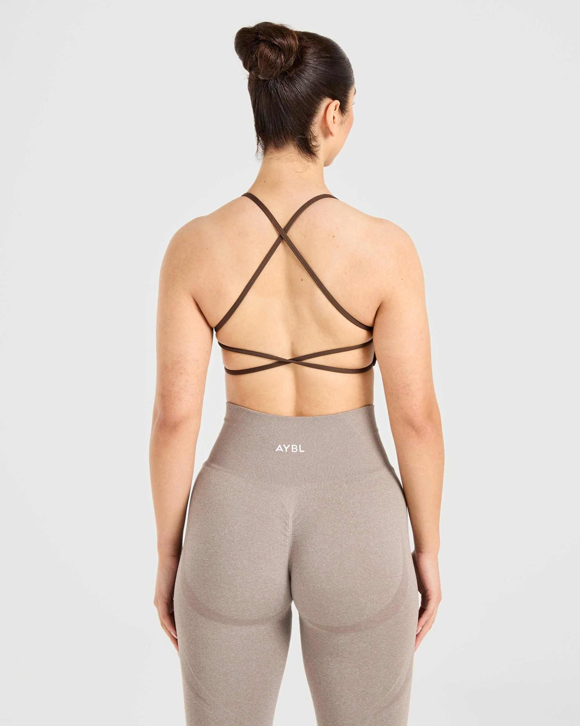Essential Crossback Sports Bra - Deep Cocoa Brun - Image 2