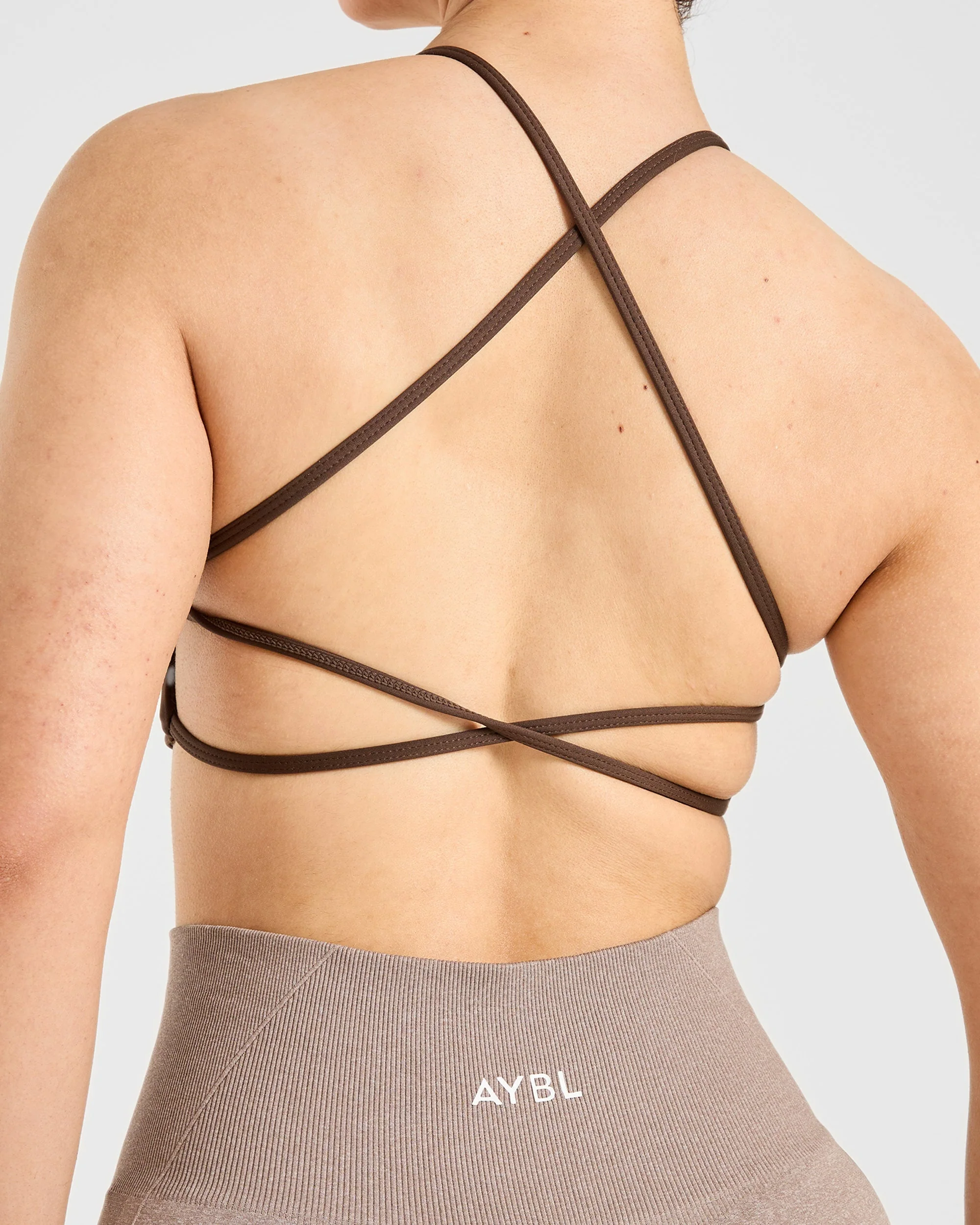 Essential Crossback Sports Bra - Deep Cocoa Brun - Image 6