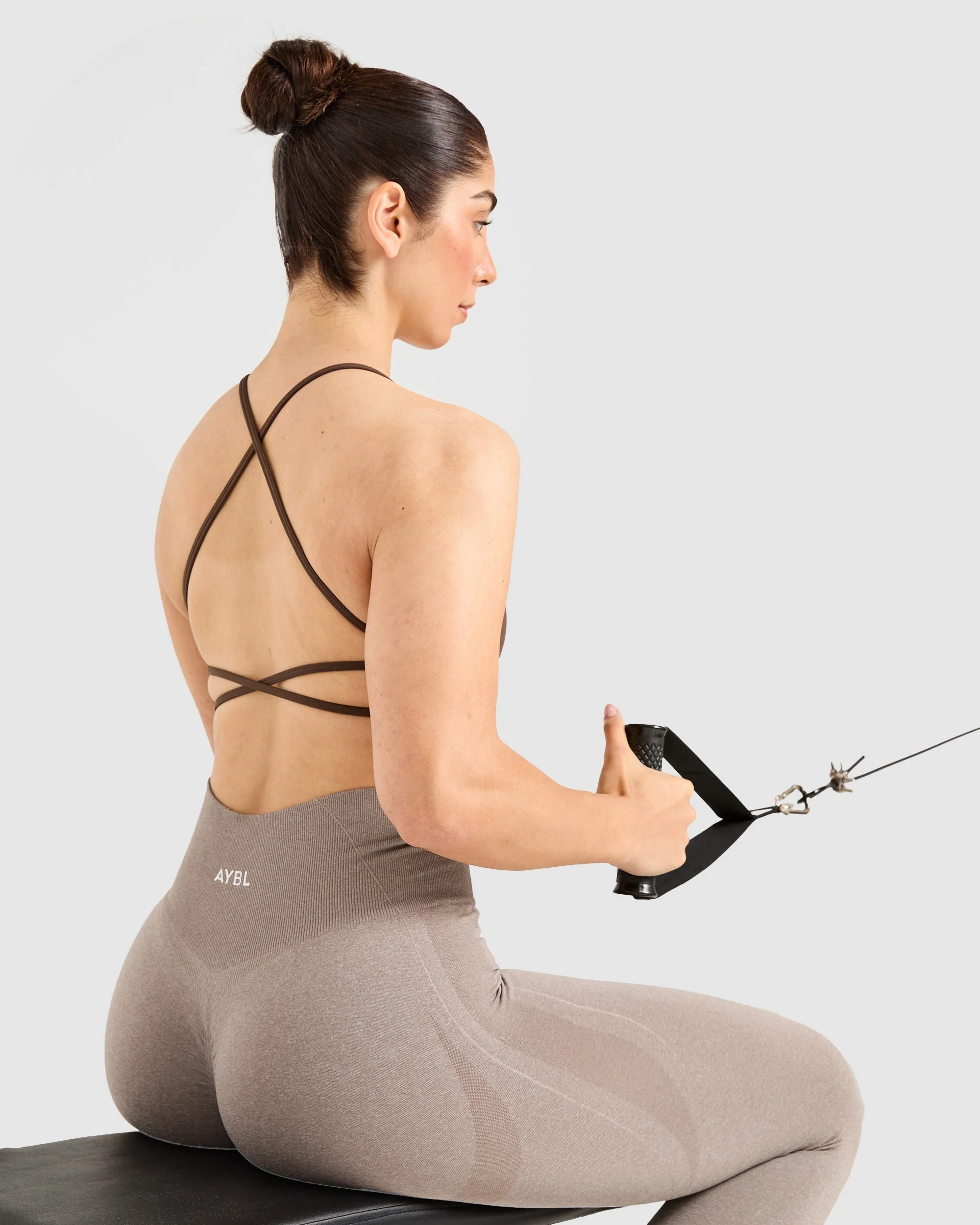 Essential Crossback Sports Bra - Deep Cocoa Brun - Image 7