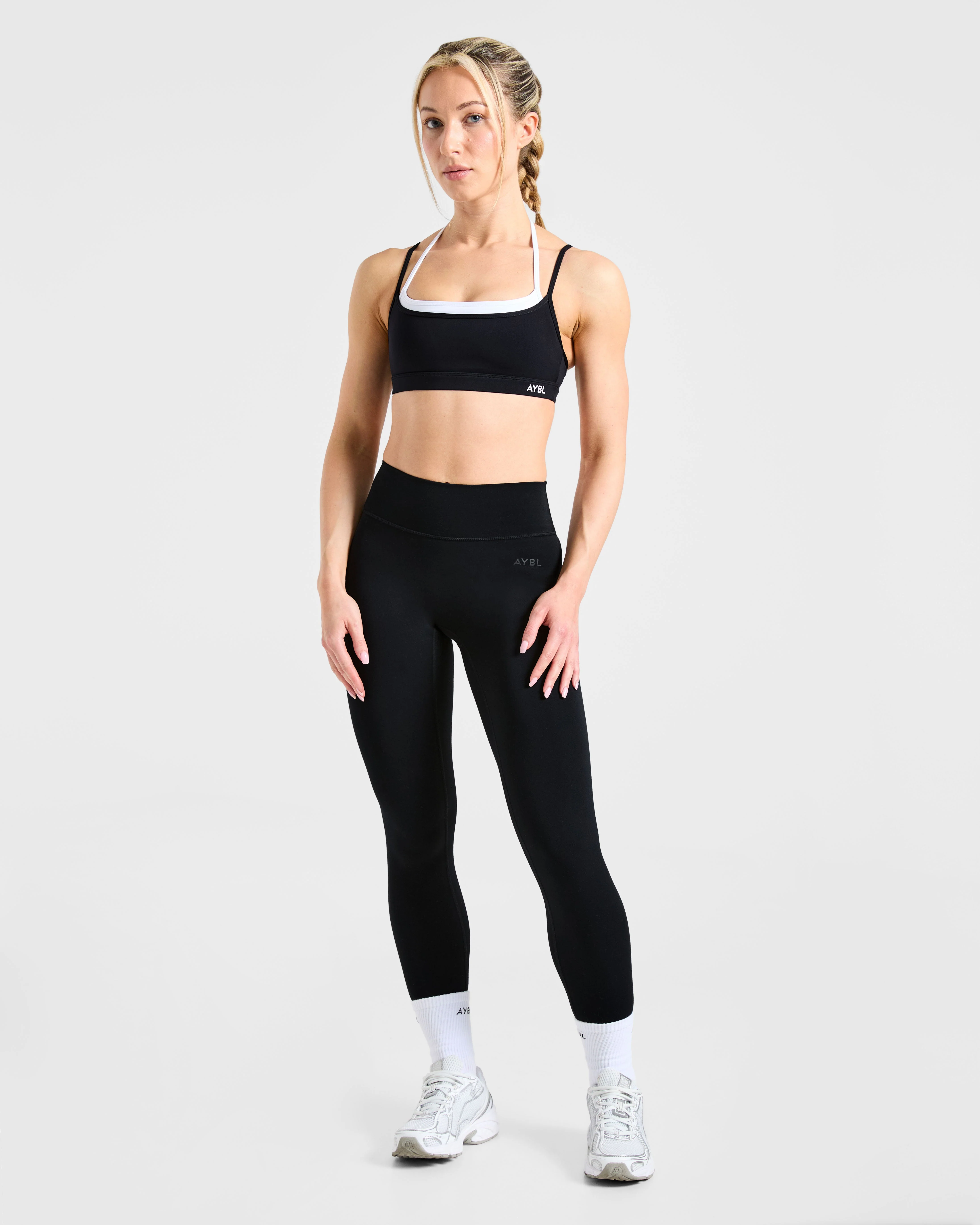 Essential Double Layer Sports Bra - Noir/Blanc - Image 3