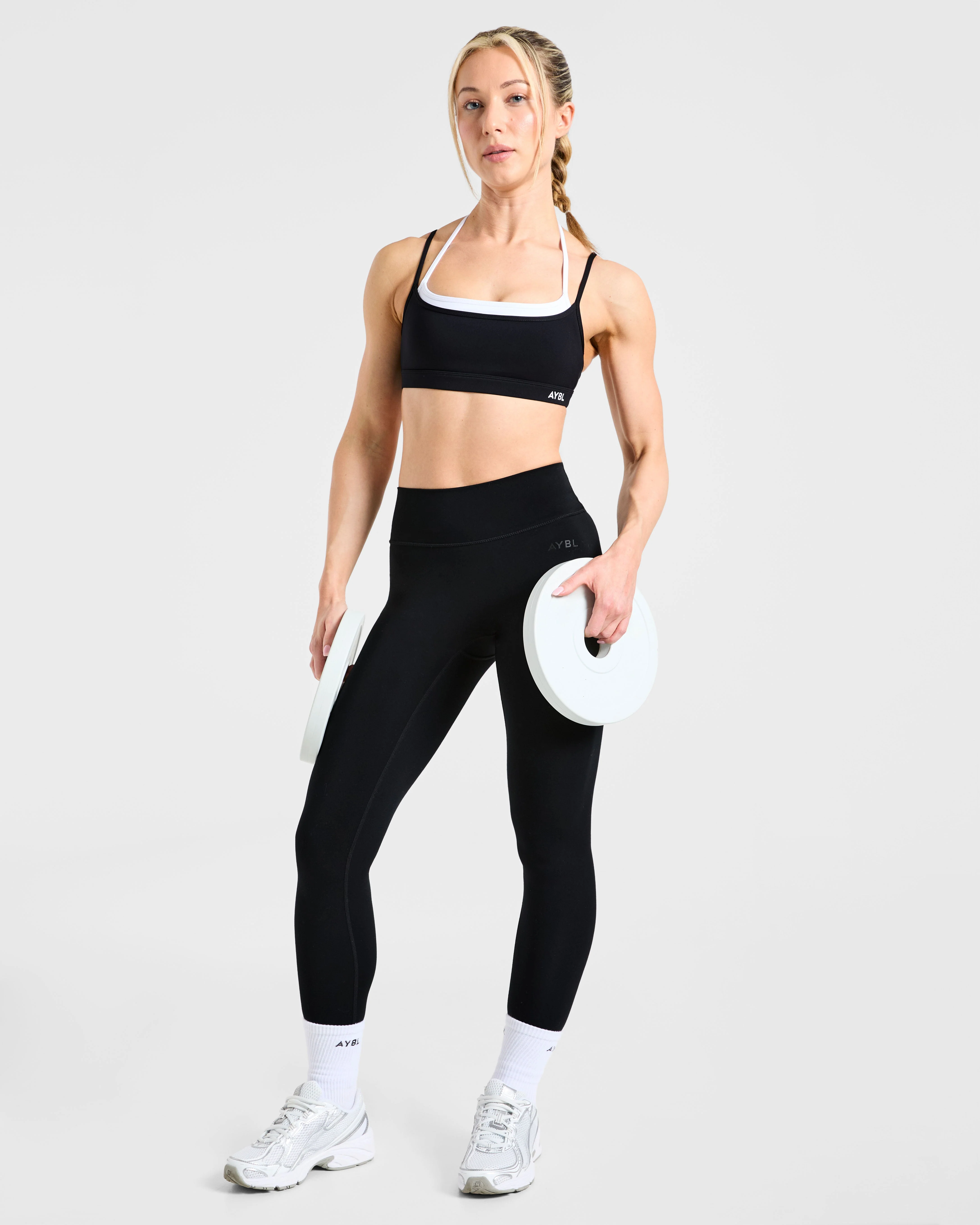 Essential Double Layer Sports Bra - Noir/Blanc - Image 8