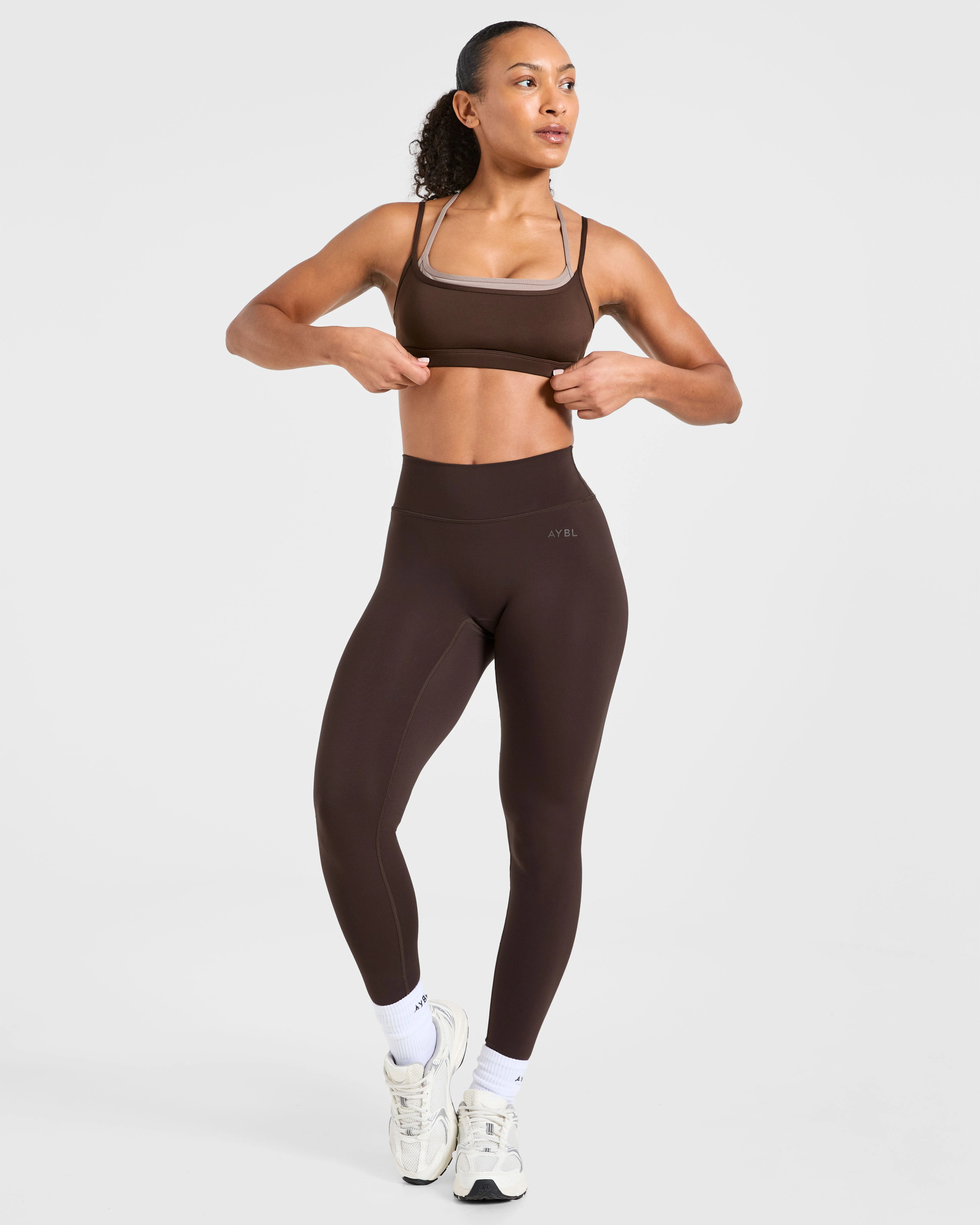 Essential Double Layer Sports Bra - Marron - Image 7