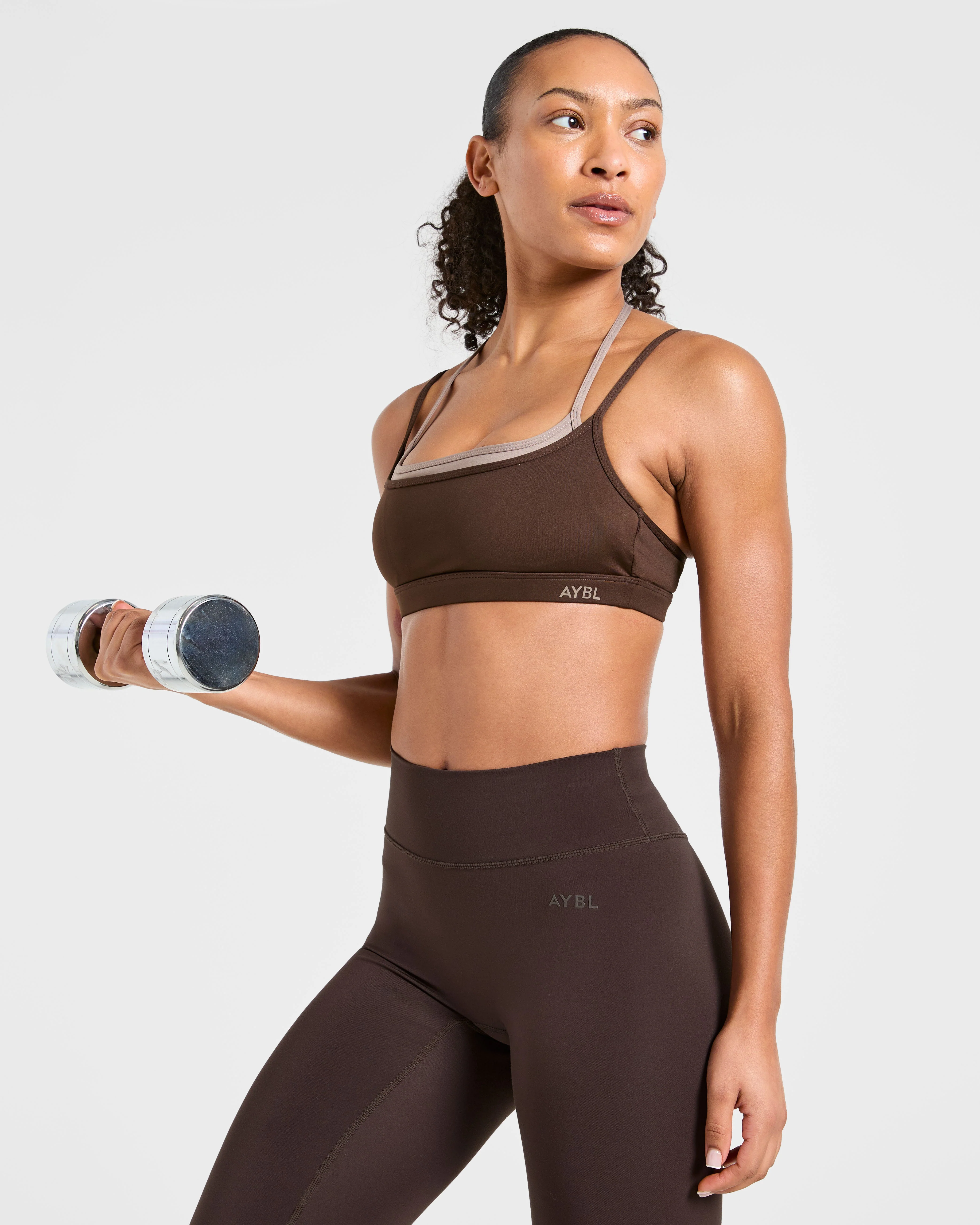 Essential Double Layer Sports Bra - Marron - Image 8