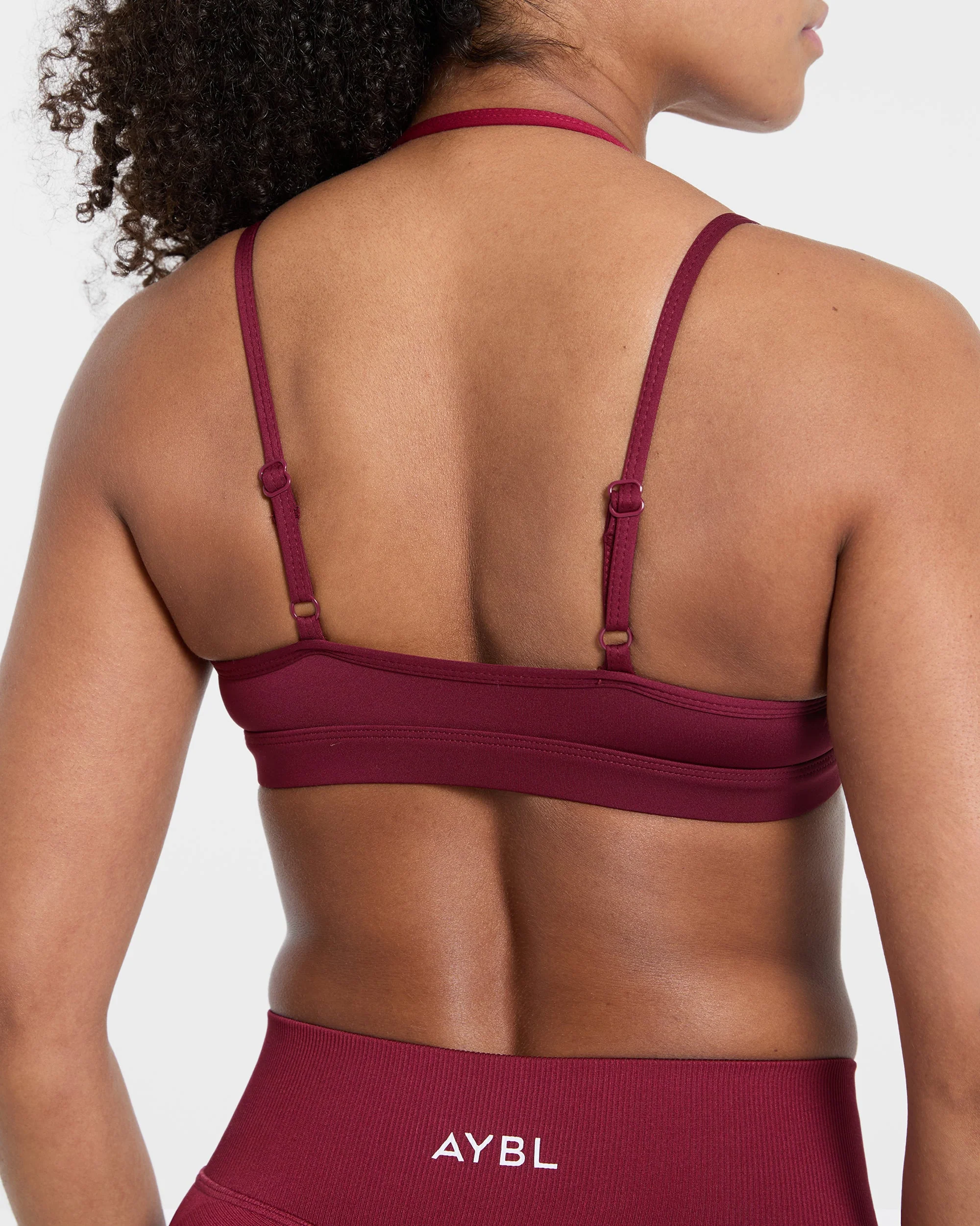Essential Double Layer Sports Bra - Burgundy - Image 6