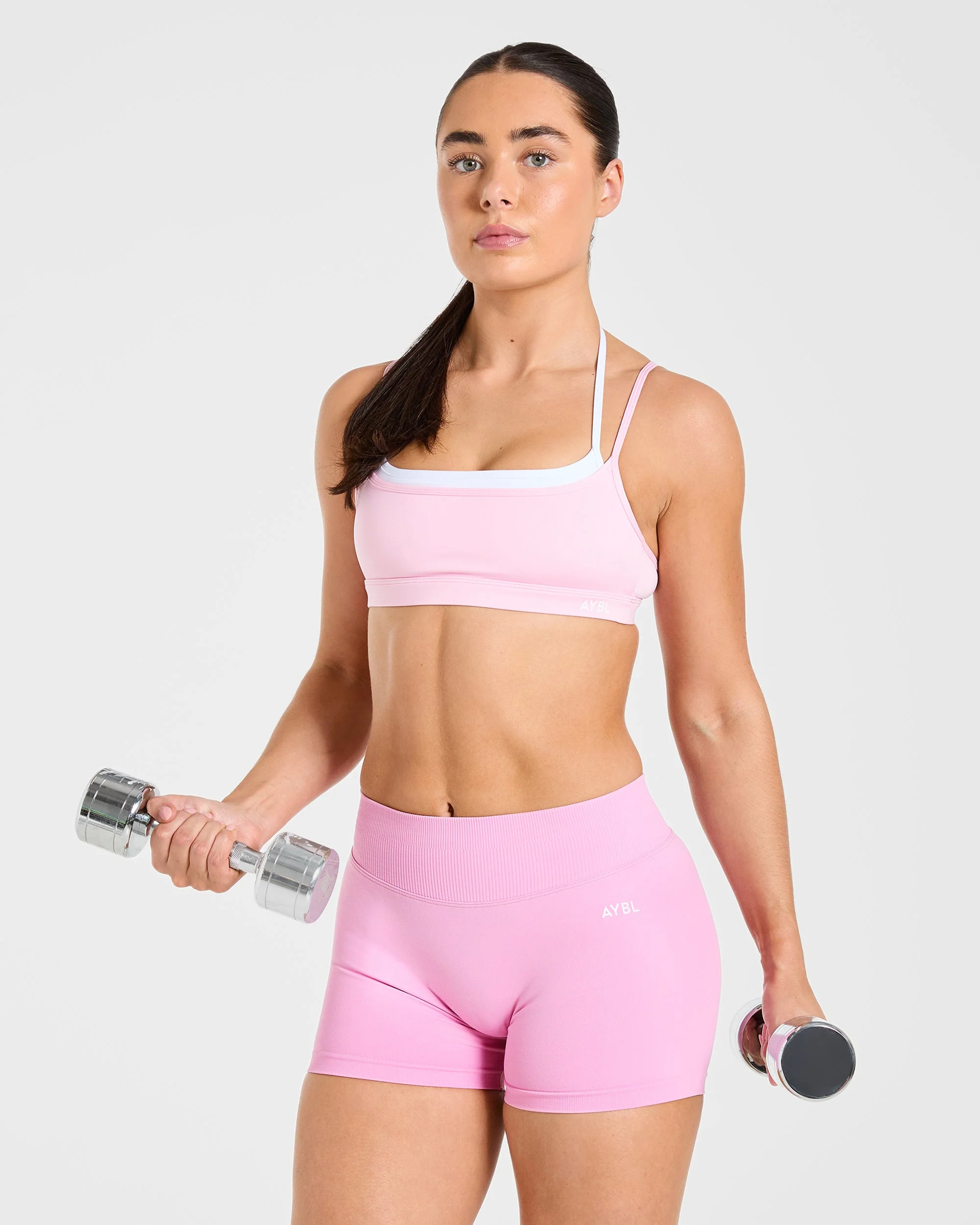 Essential Double Layer Sports Bra - Rose - Image 7
