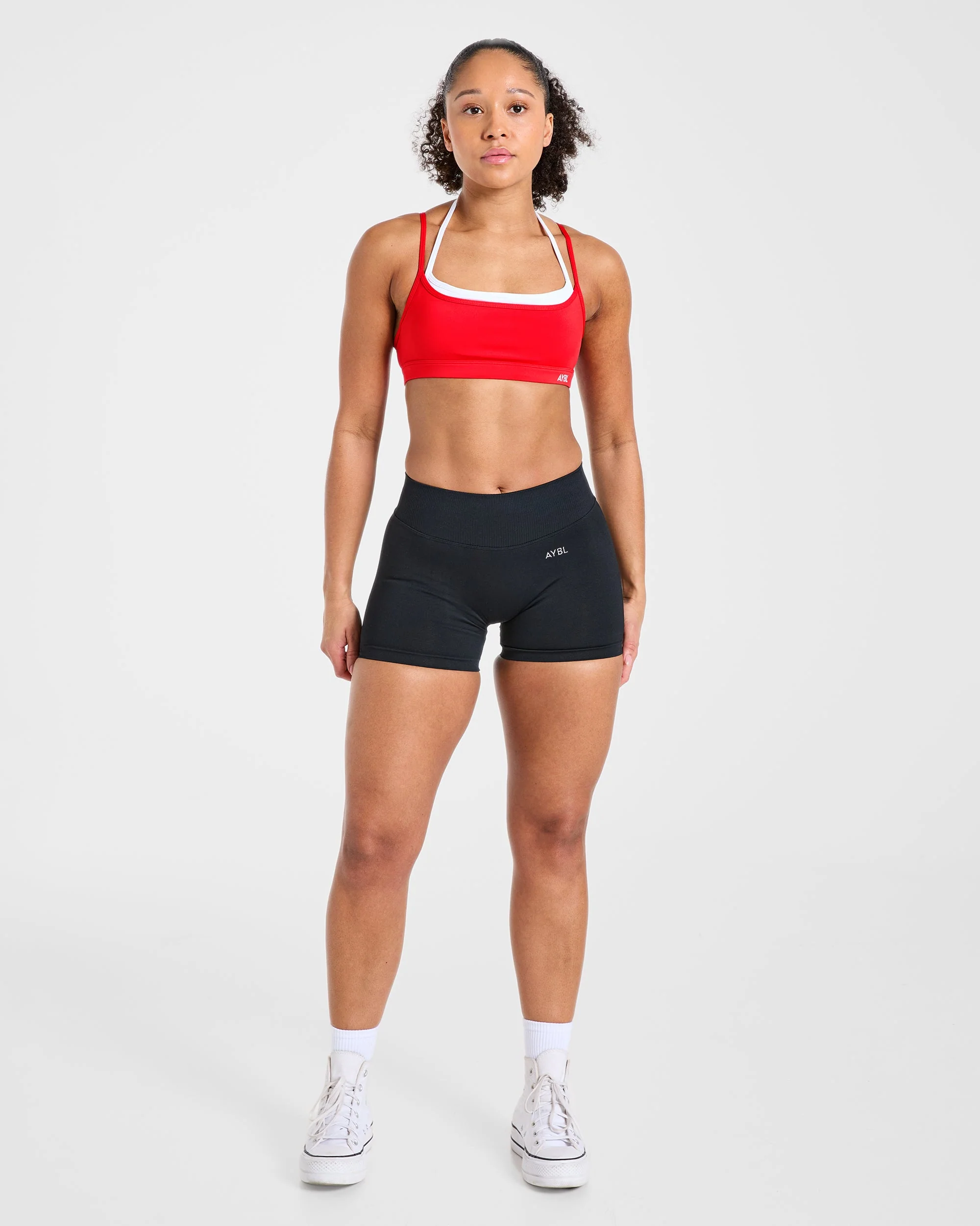 Essential Double Layer Sports Bra - Vibrant Rouge - Image 3