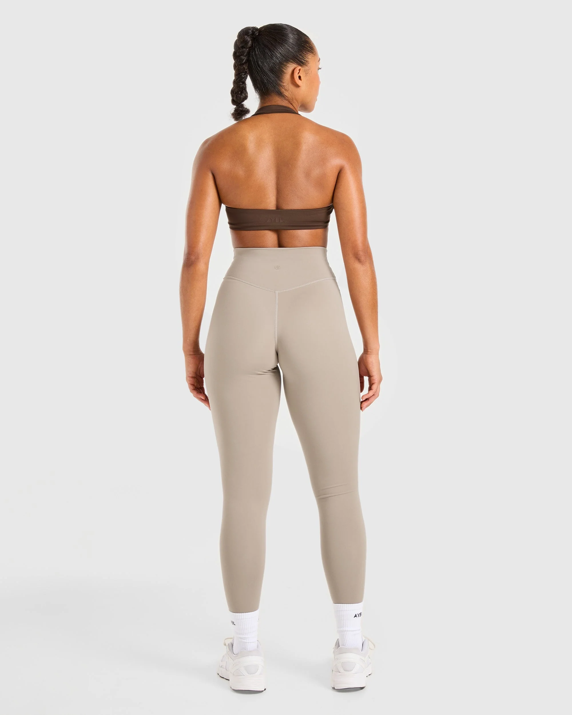 Essential Halterneck Sports Bra - Deep Cocoa Brun - Image 4