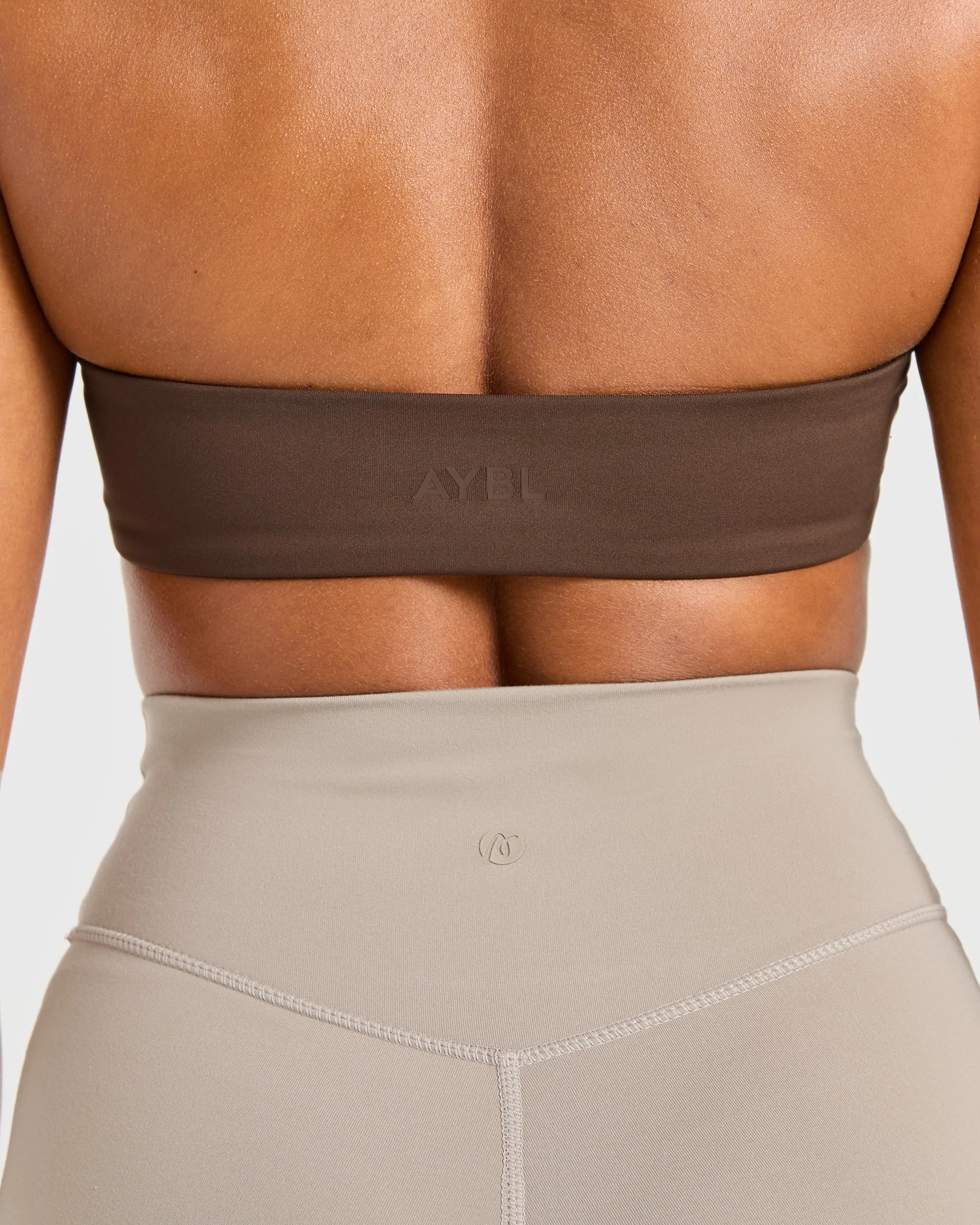 Essential Halterneck Sports Bra - Deep Cocoa Brun - Image 6