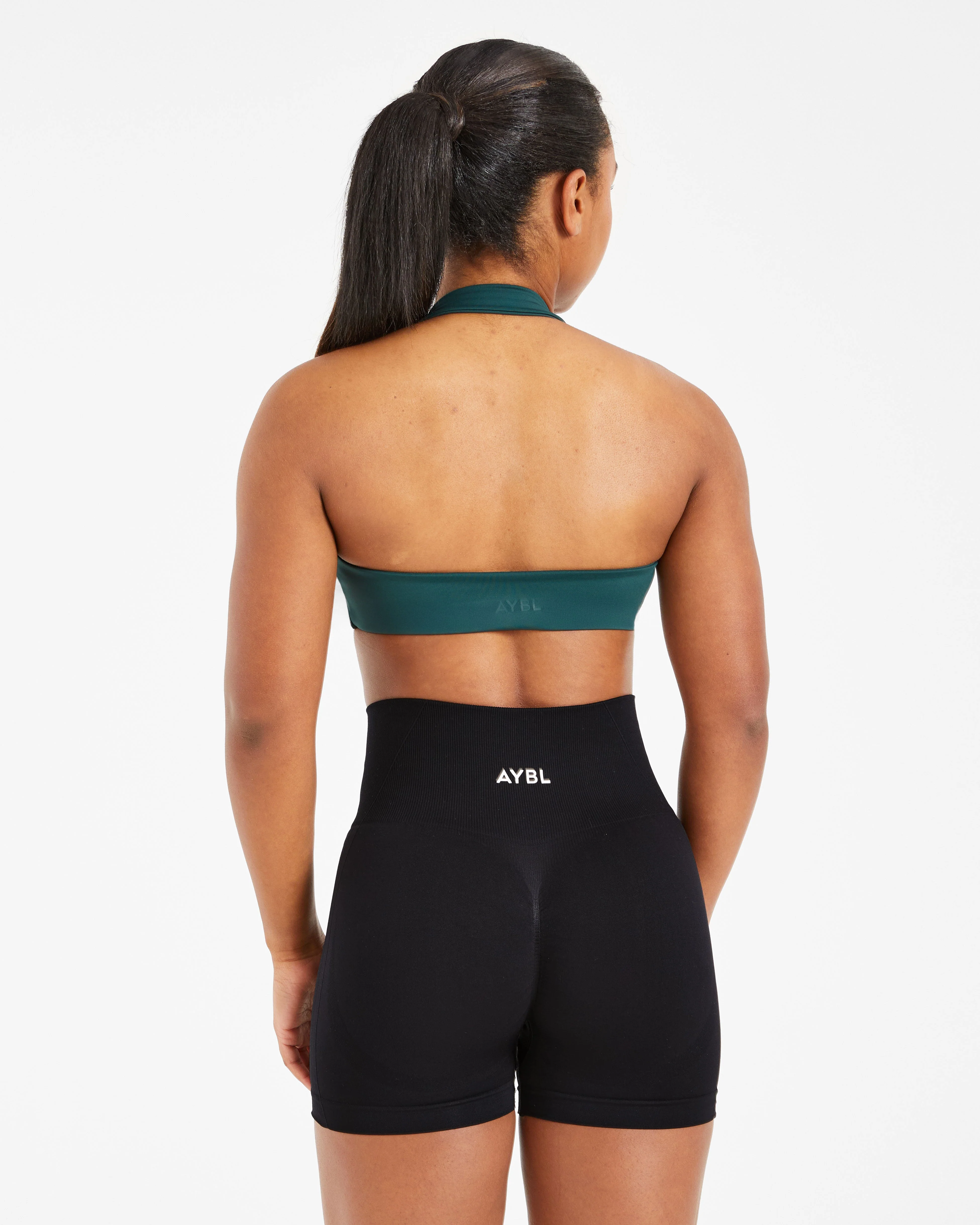 Essential Halterneck Sports Bra - Deep Vert - Image 2