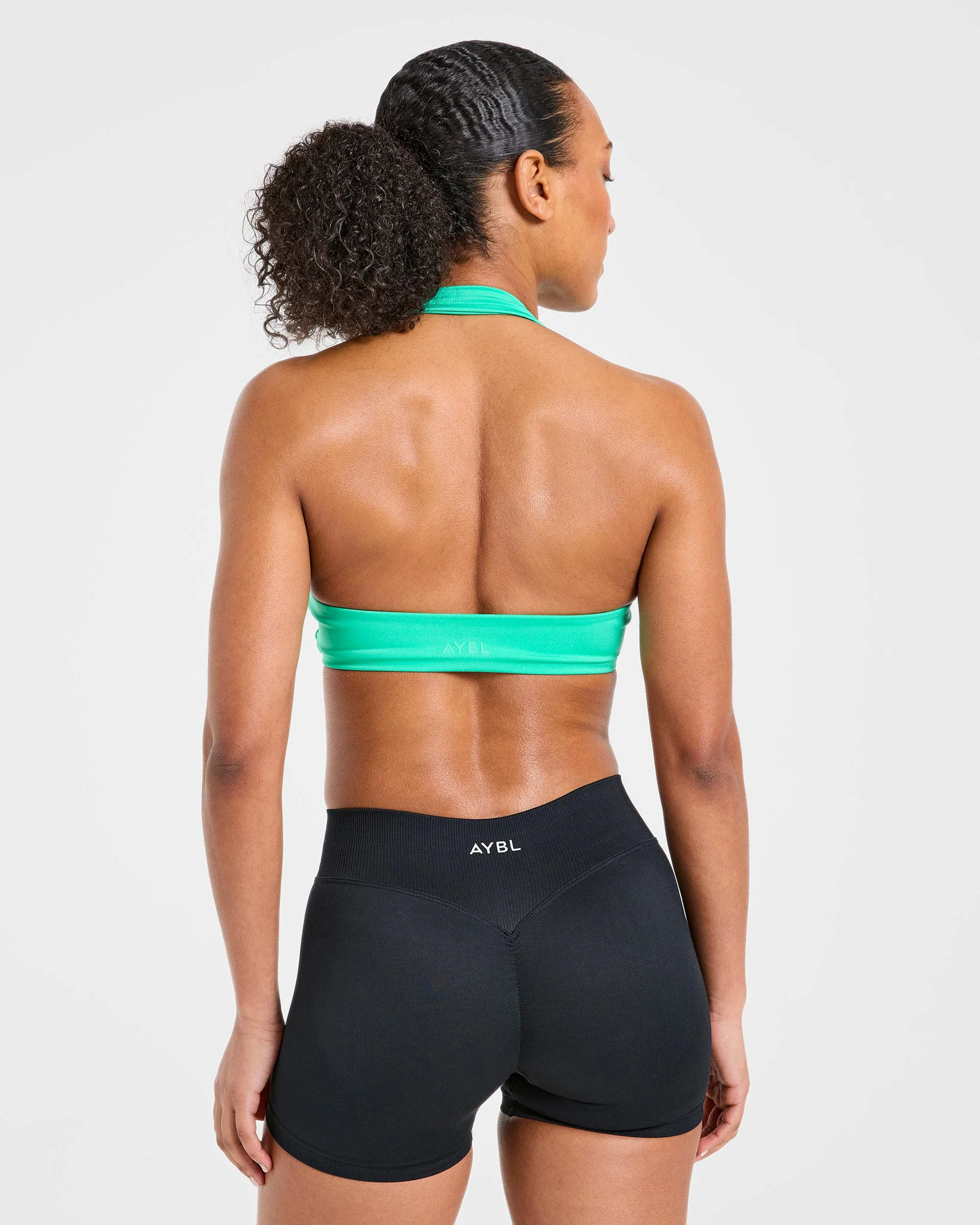 Essential Halterneck Sports Bra - Mint Vert - Image 2