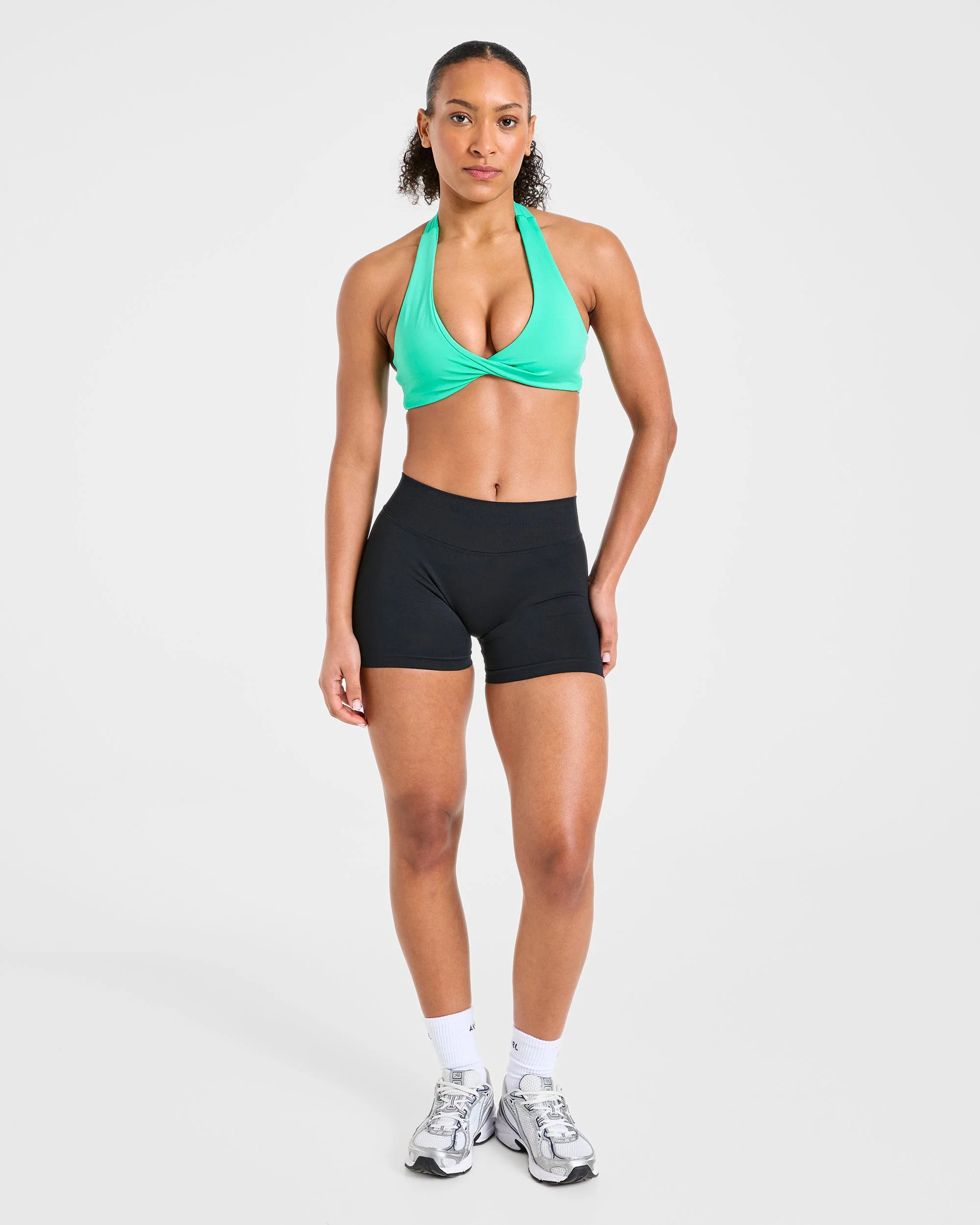 Essential Halterneck Sports Bra - Mint Vert - Image 3
