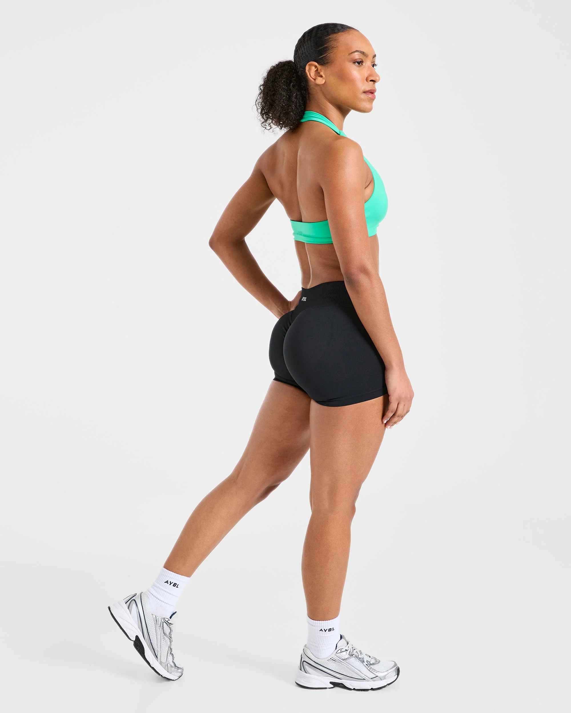 Essential Halterneck Sports Bra - Mint Vert - Image 4