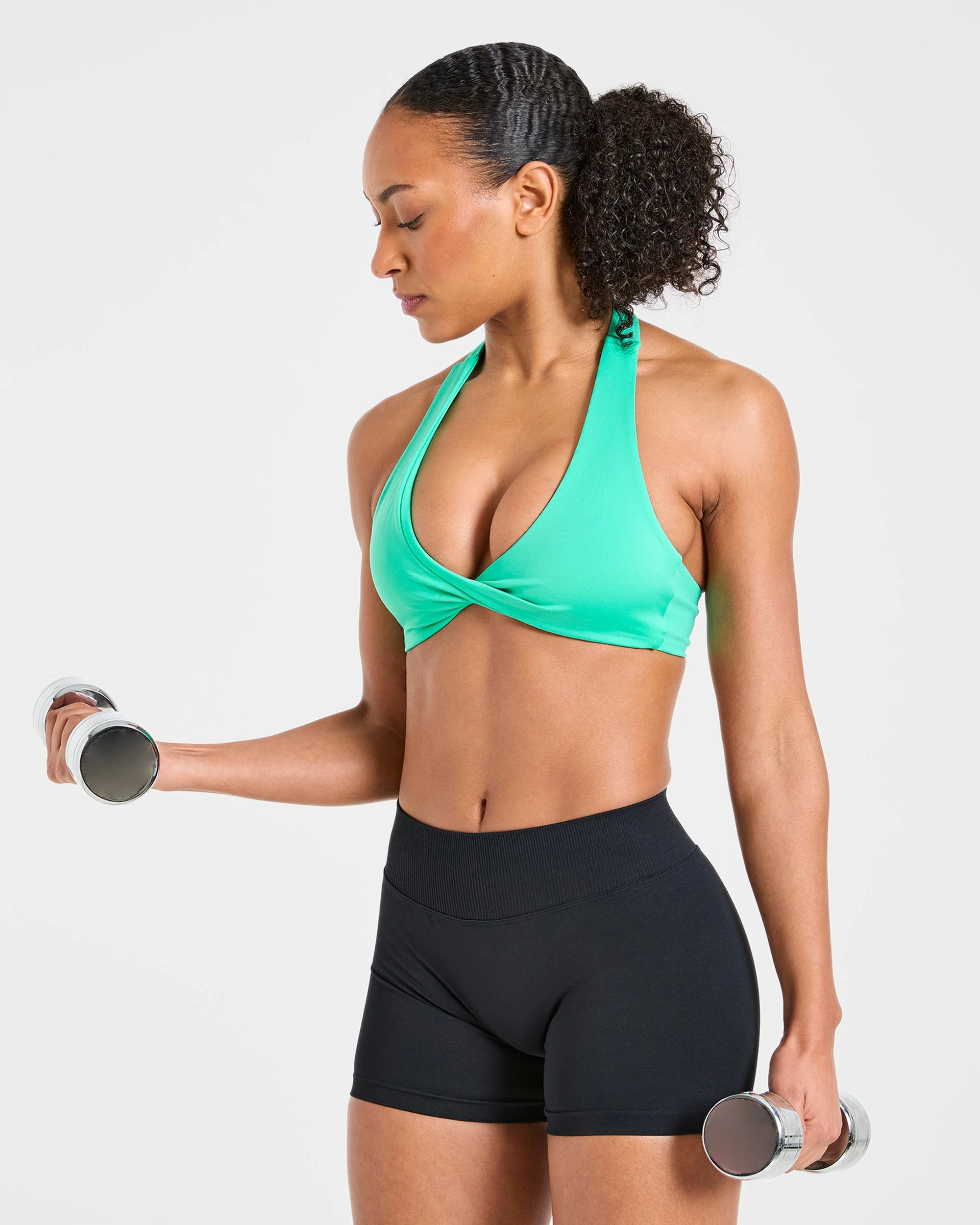 Essential Halterneck Sports Bra - Mint Vert - Image 8