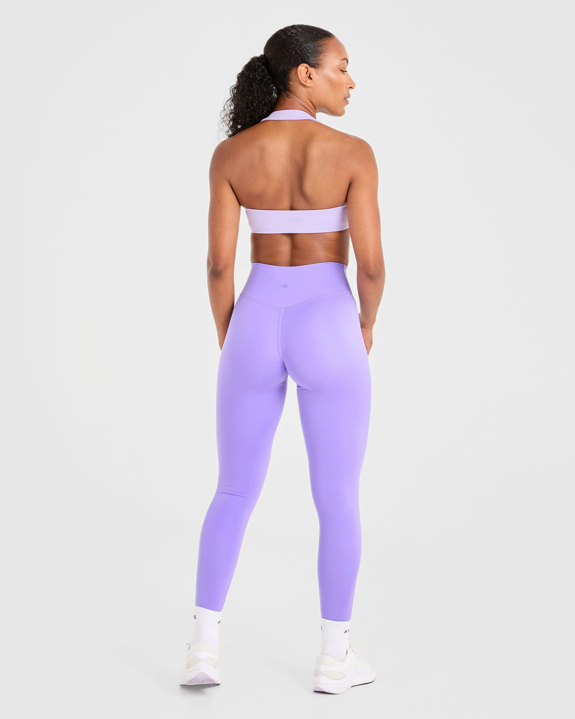 Essential Halterneck Sports Bra - Pastel Purple - Image 4