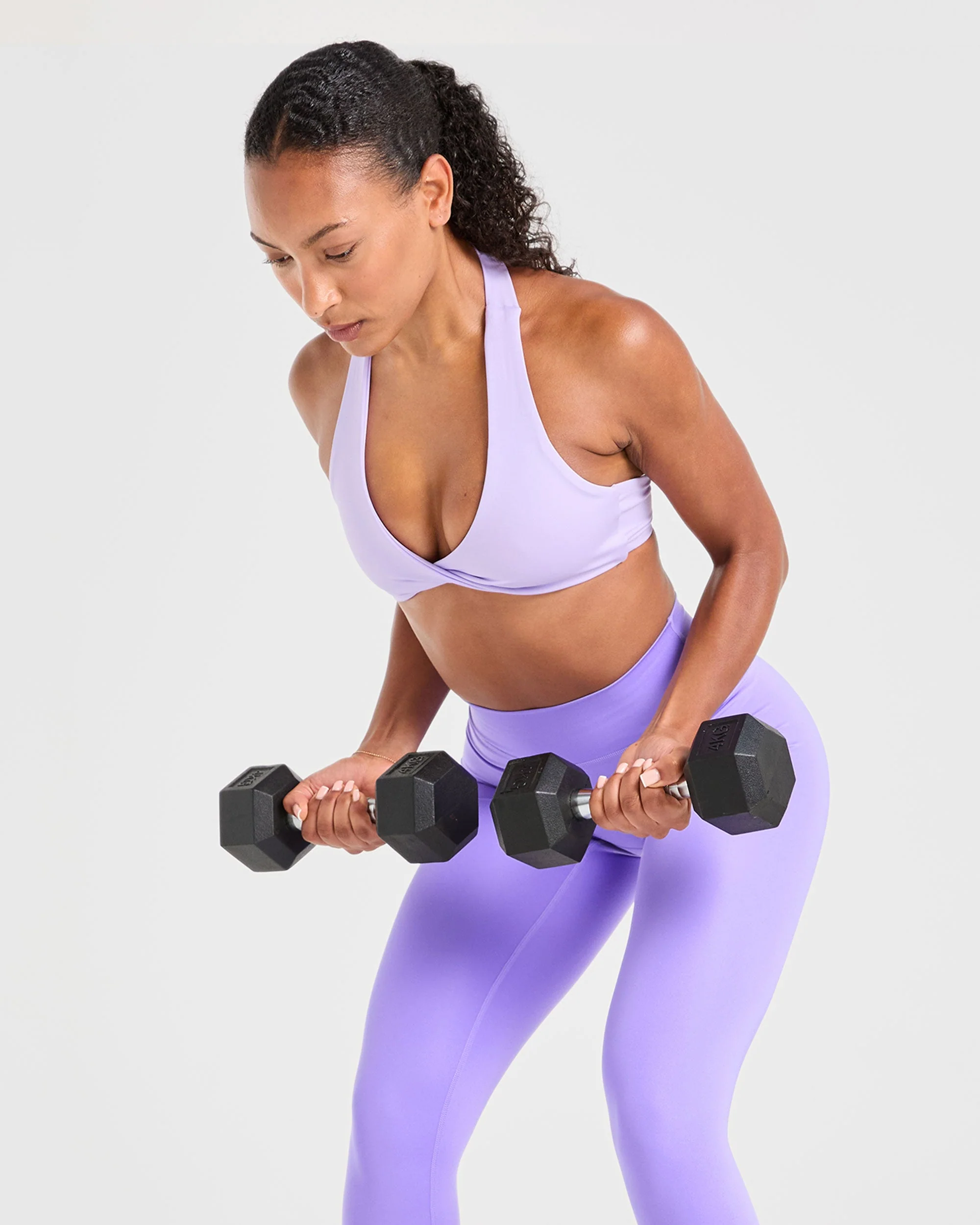 Essential Halterneck Sports Bra - Pastel Purple - Image 7