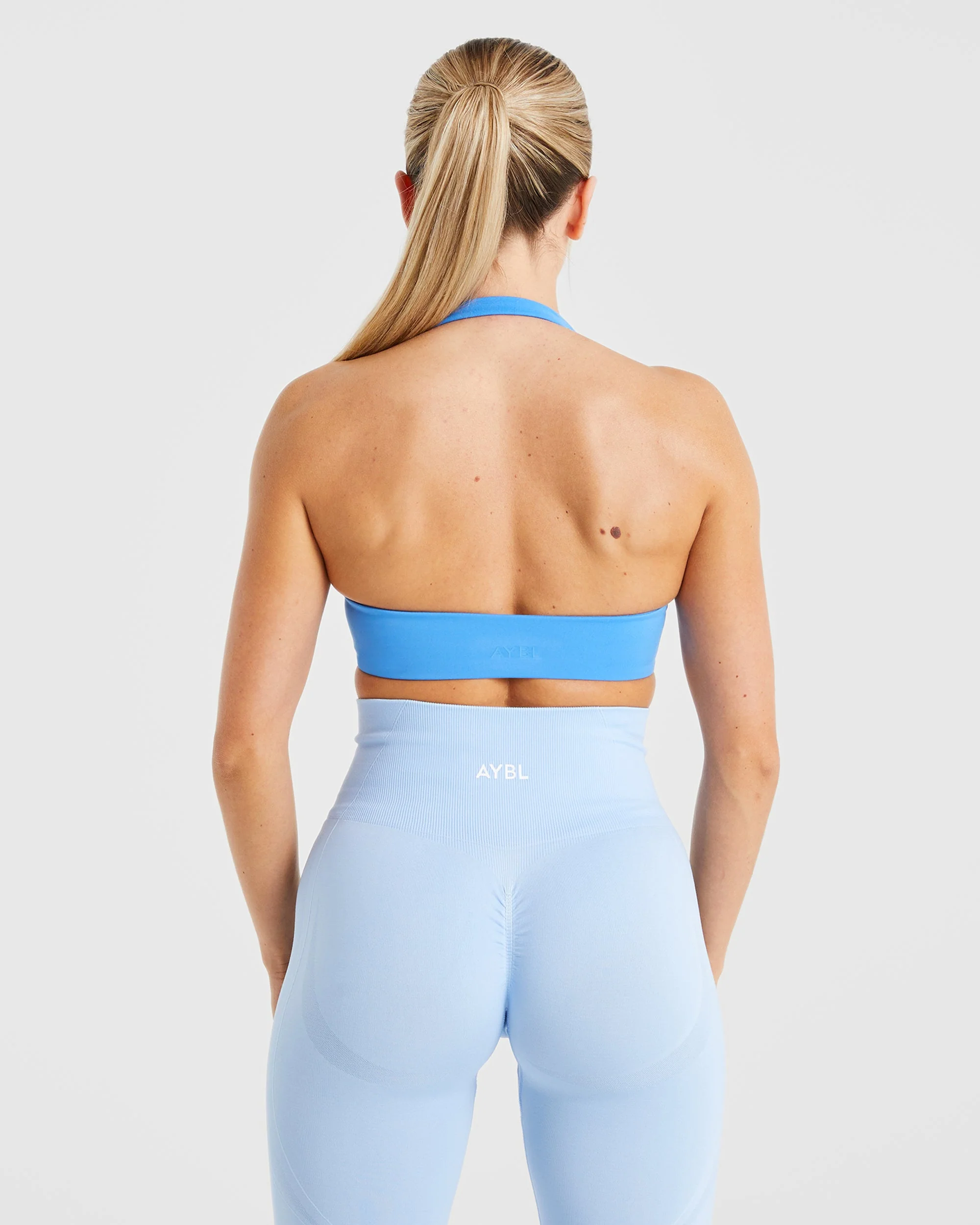 Essential Halterneck Sports Bra - Summer Bleu - Image 2