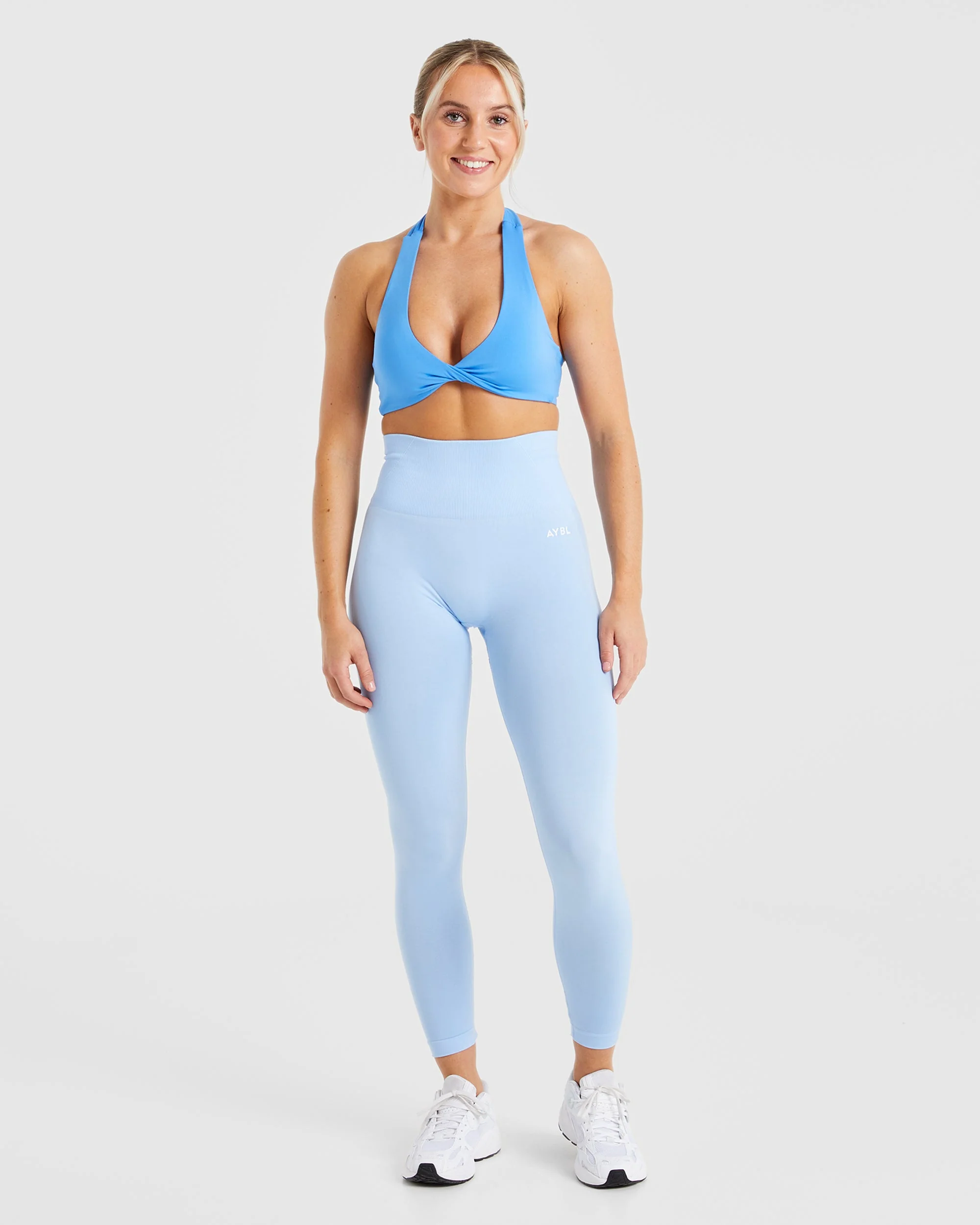 Essential Halterneck Sports Bra - Summer Bleu - Image 3