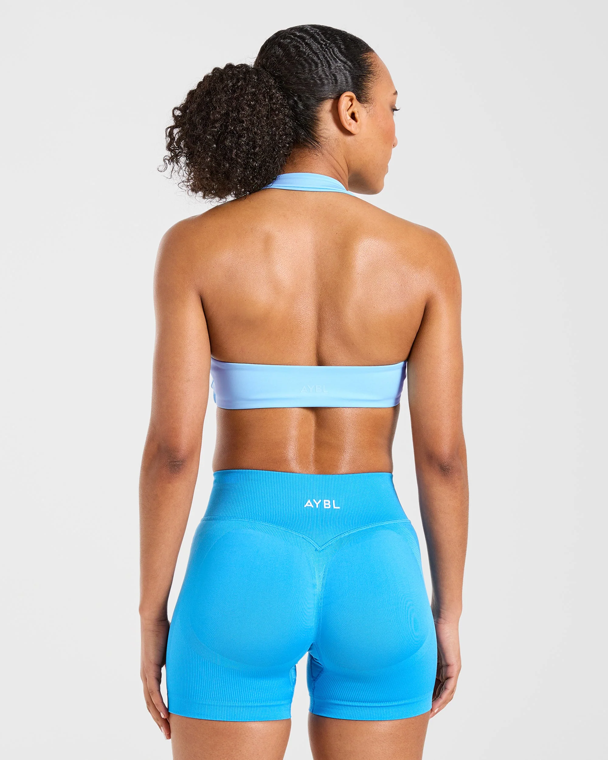 Essential Halterneck Sports Bra - Vibrant Bleu - Image 2