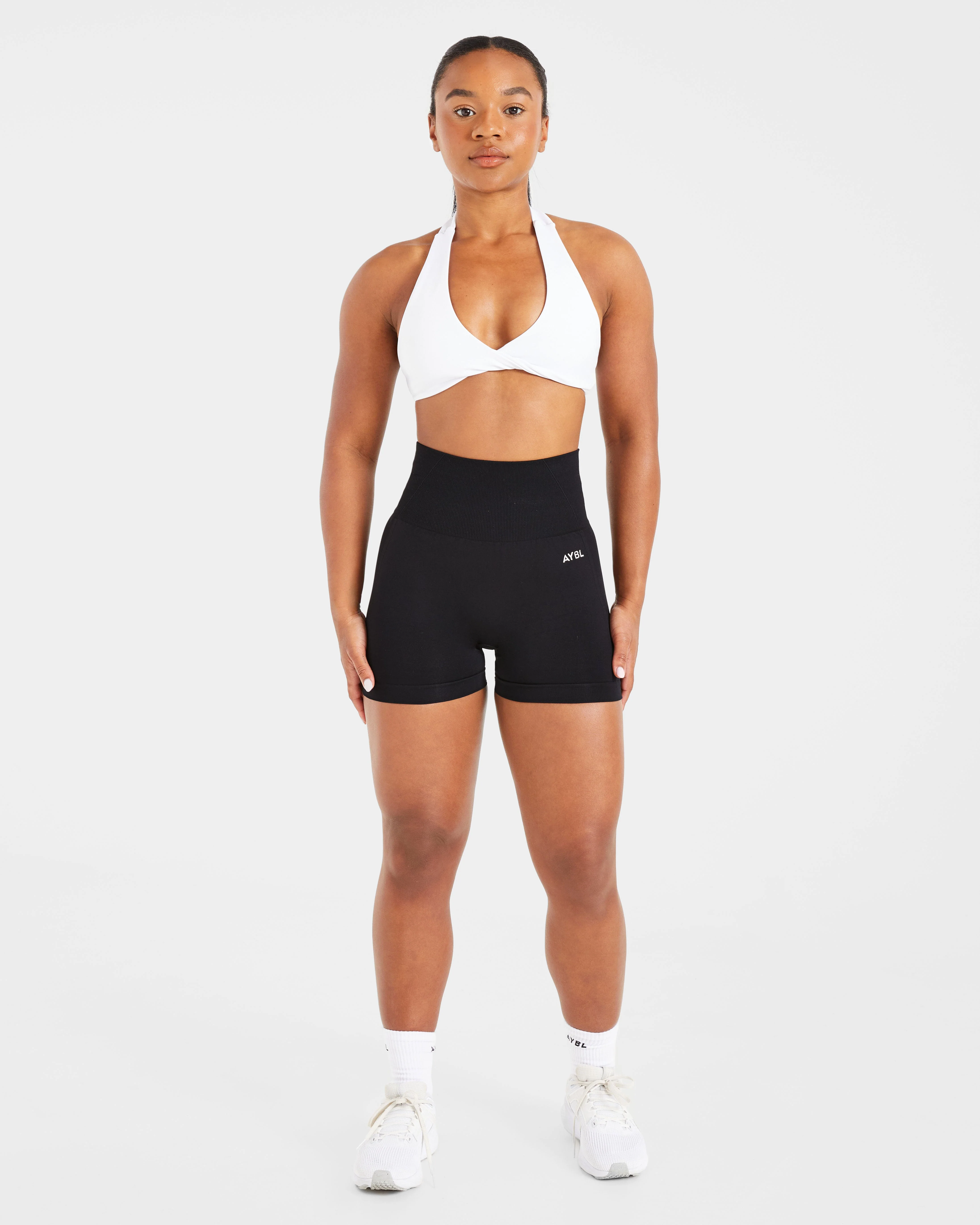 Essential Halterneck Sports Bra - Blanc - Image 3