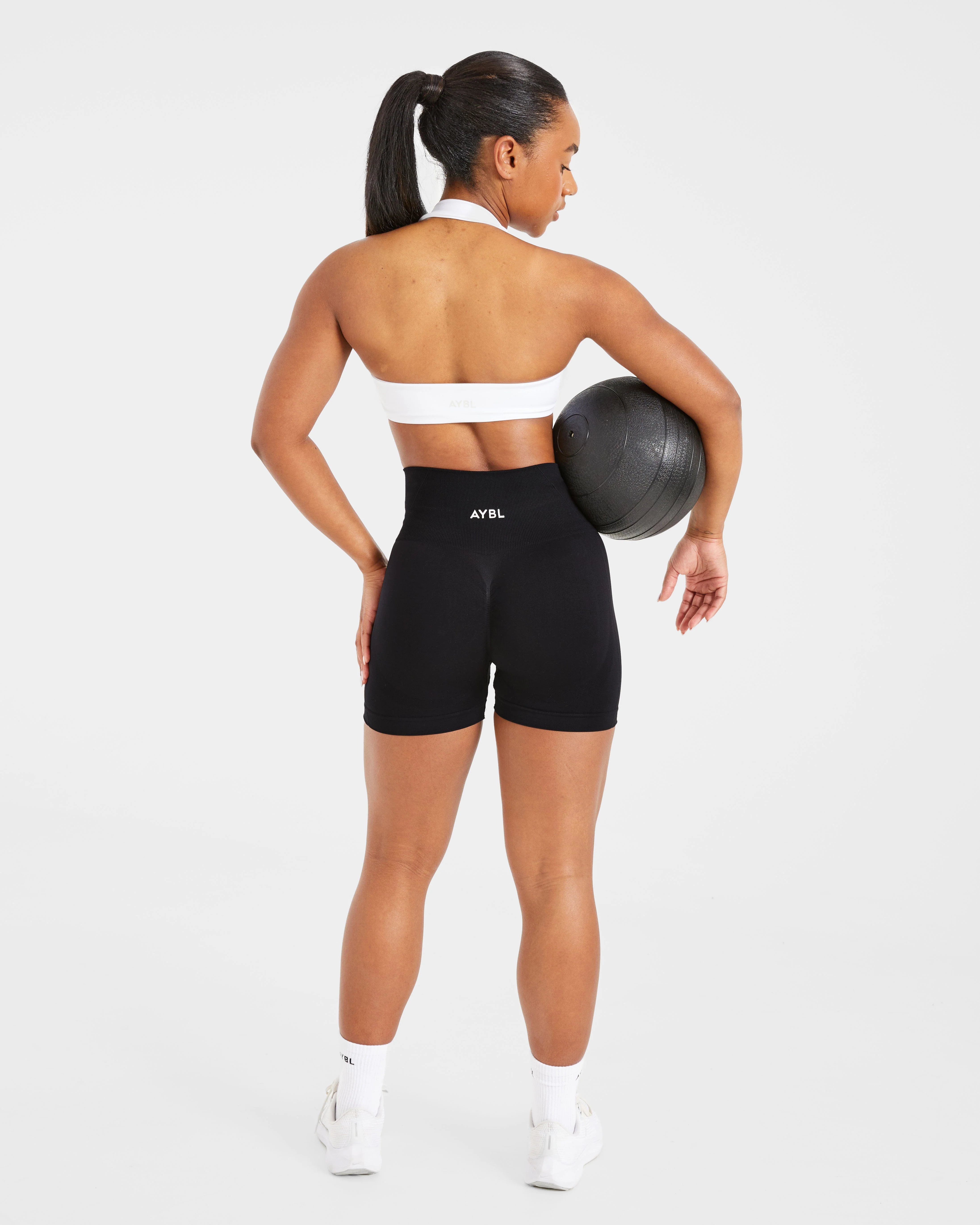 Essential Halterneck Sports Bra - Blanc - Image 7